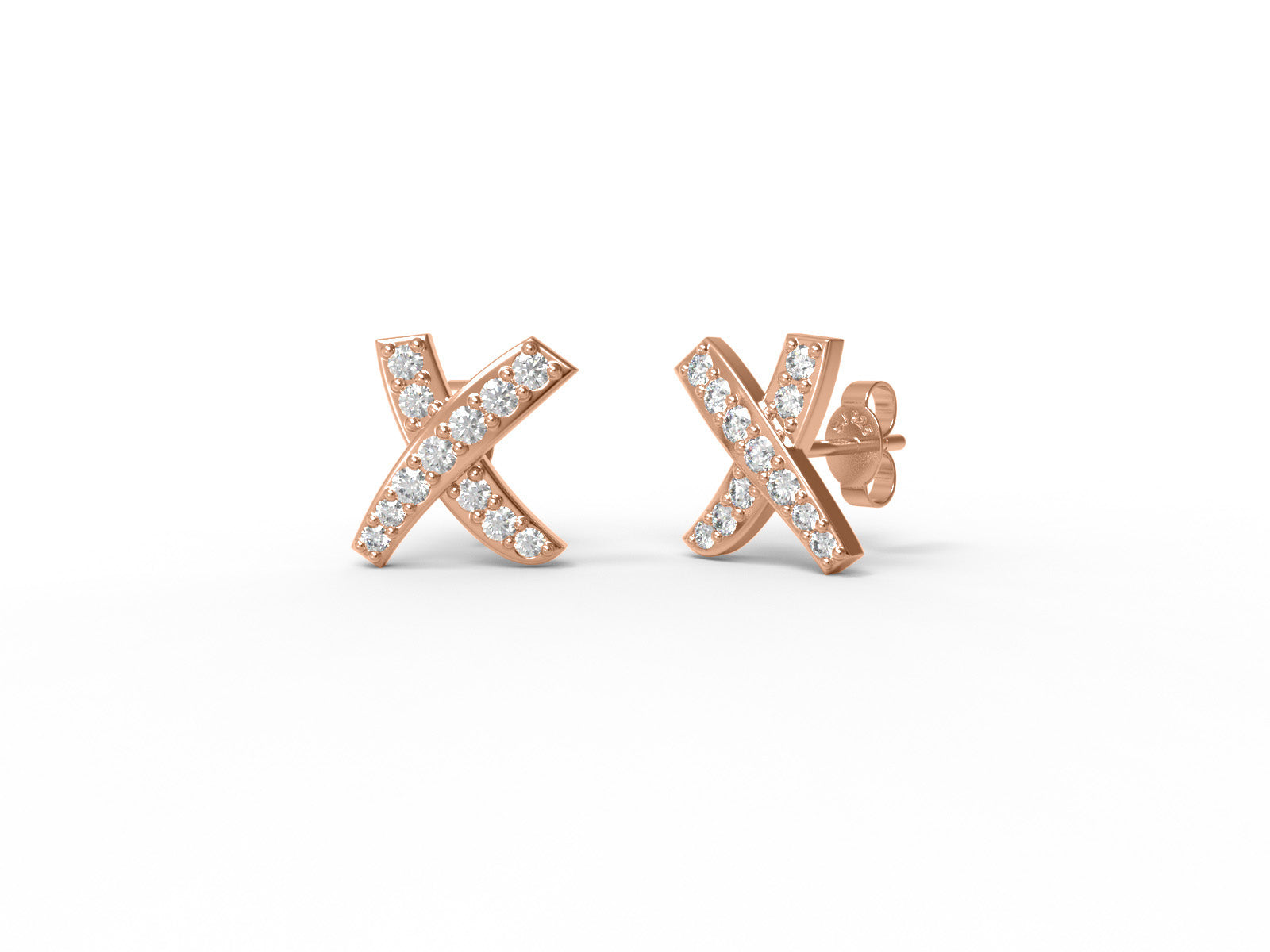 “X”-shaped stud earrings - Sterling Silver