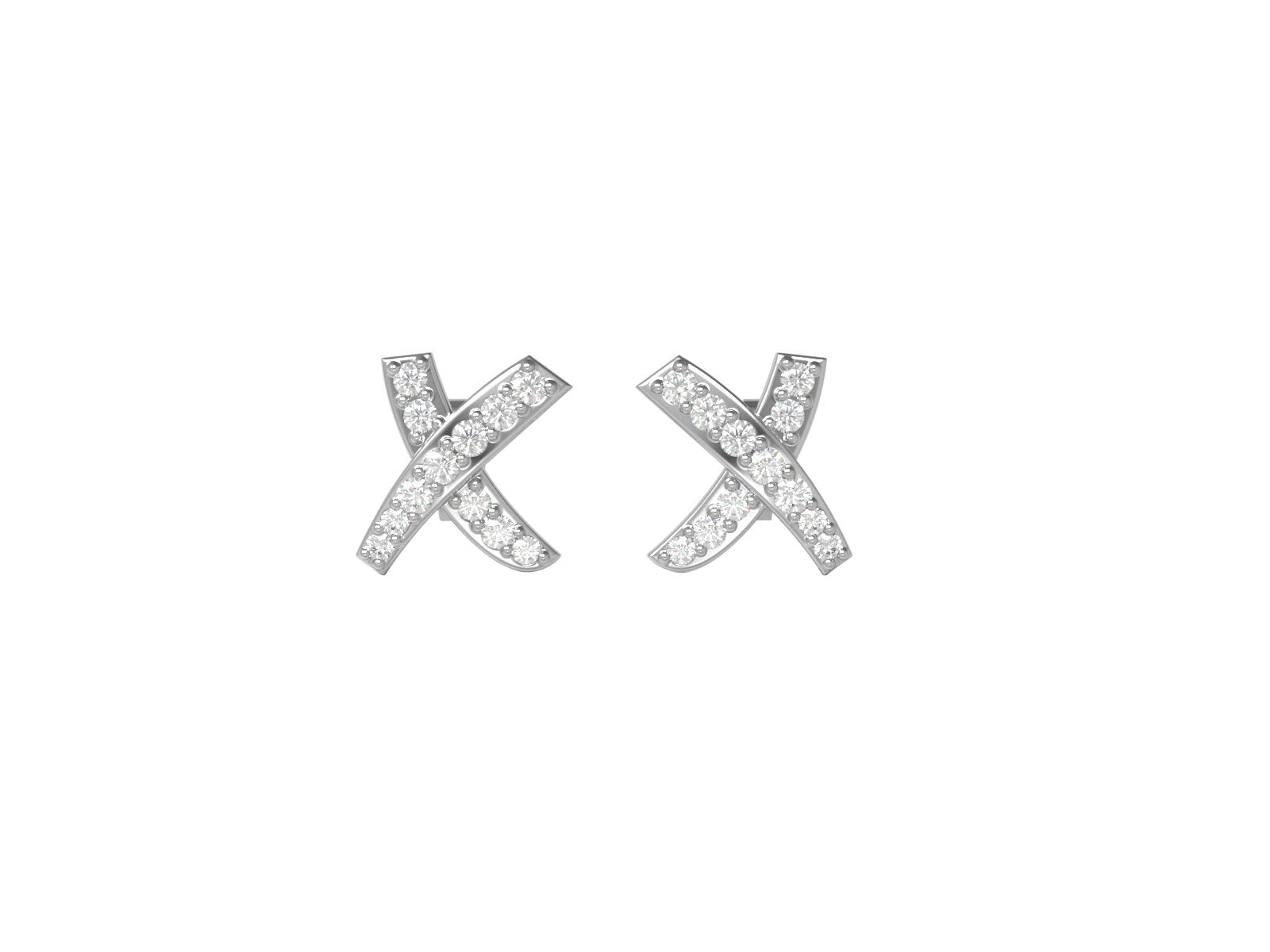 “X”-shaped stud earrings - Sterling Silver