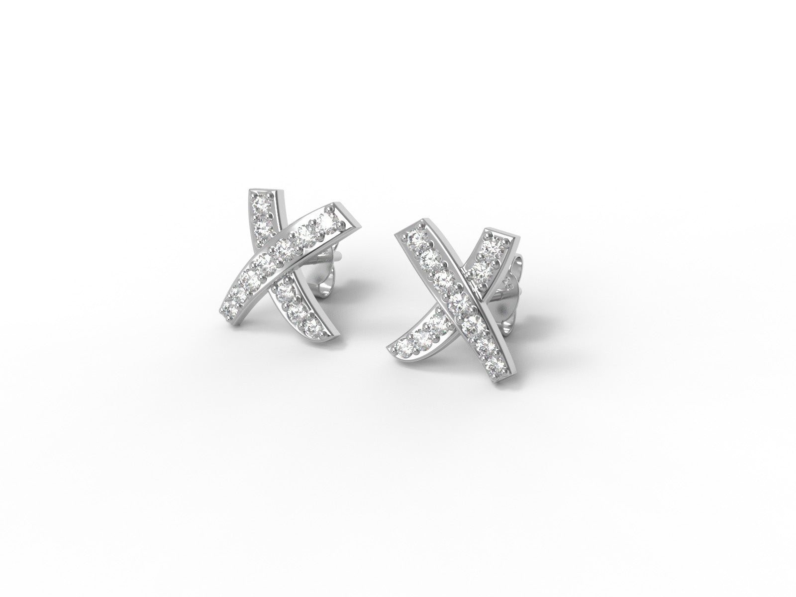 “X”-shaped stud earrings - Sterling Silver