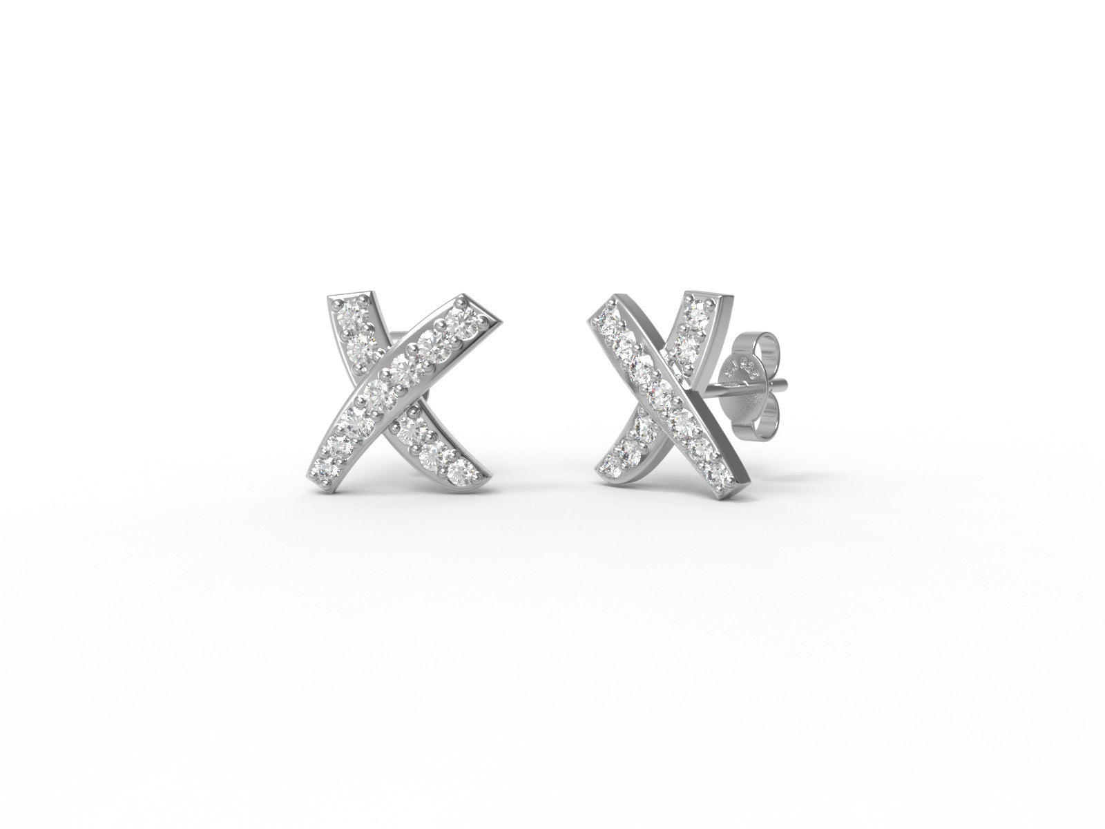 “X”-shaped stud earrings - Sterling Silver