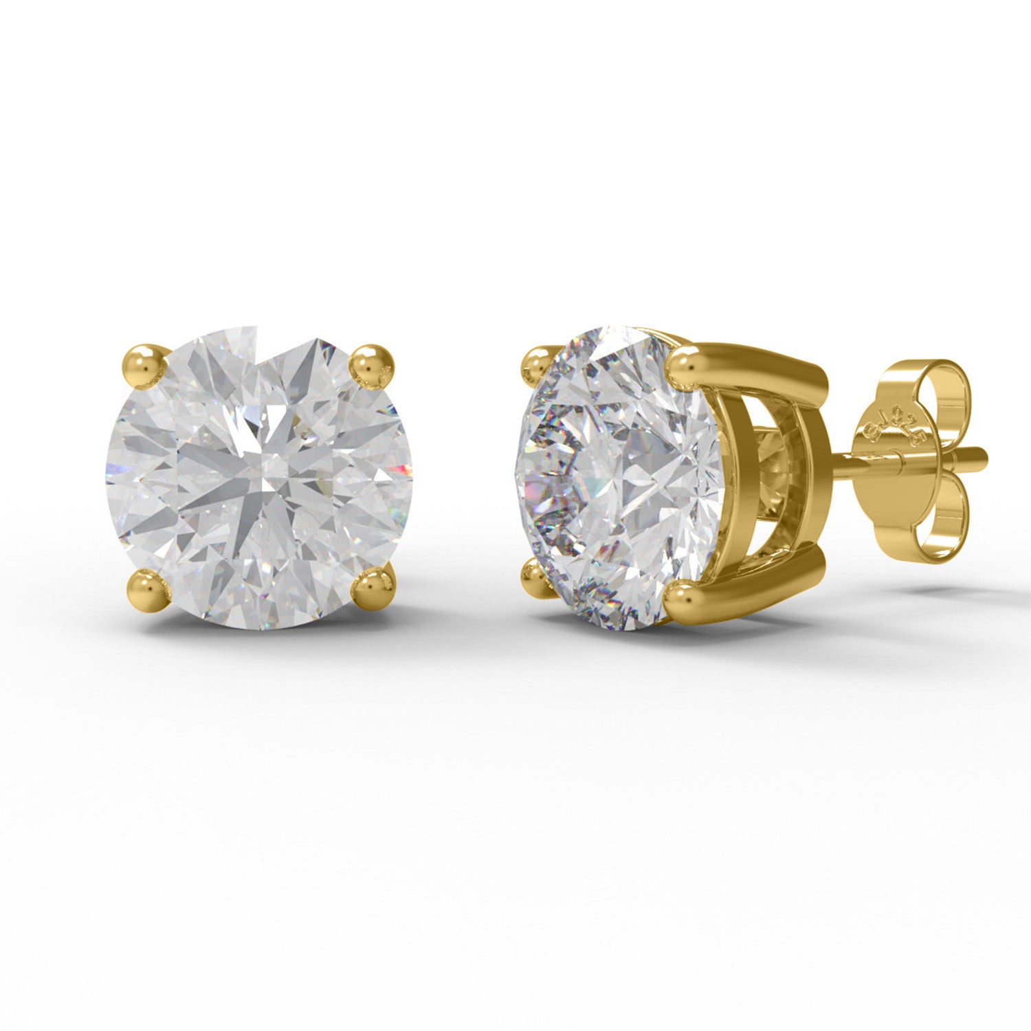 Moissanite Round Solitaire Stud - Sterling Silver