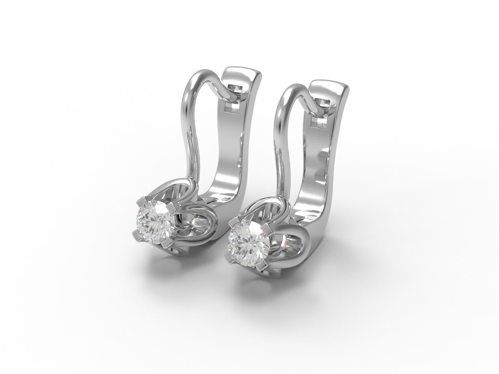 Moissanite Elegant Petal Prong Drop Earrings – Sterling Silver