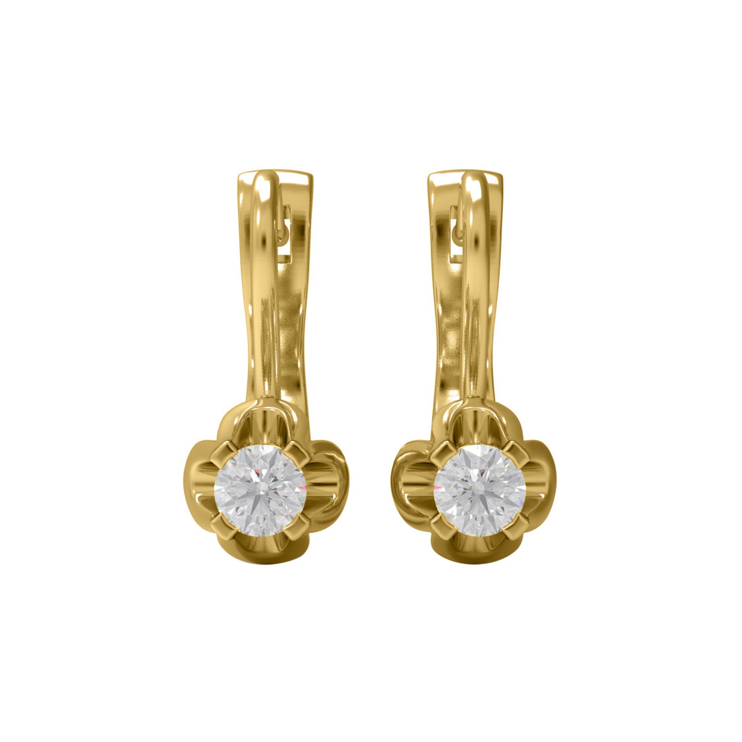 Moissanite Elegant Petal Prong Drop Earrings – Sterling Silver