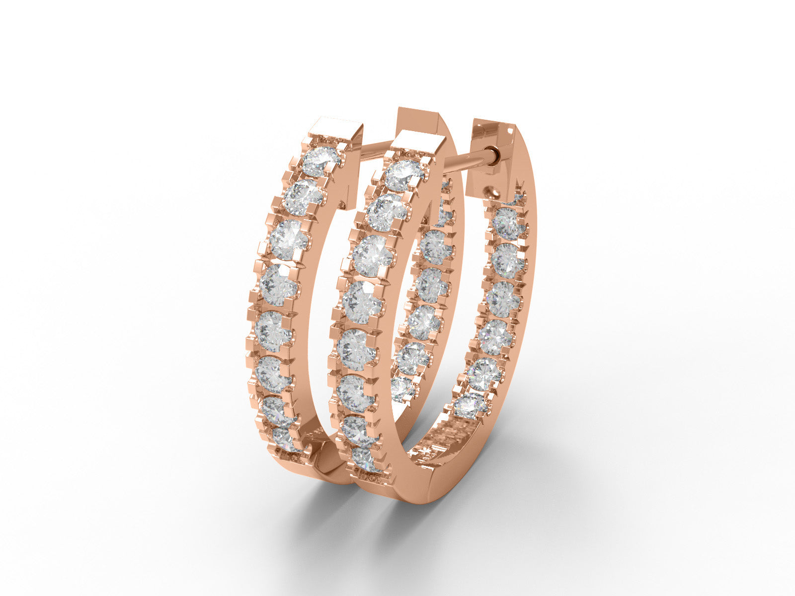 Inside-Out Moissanite Hoop Earrings – 14k Yellow Gold