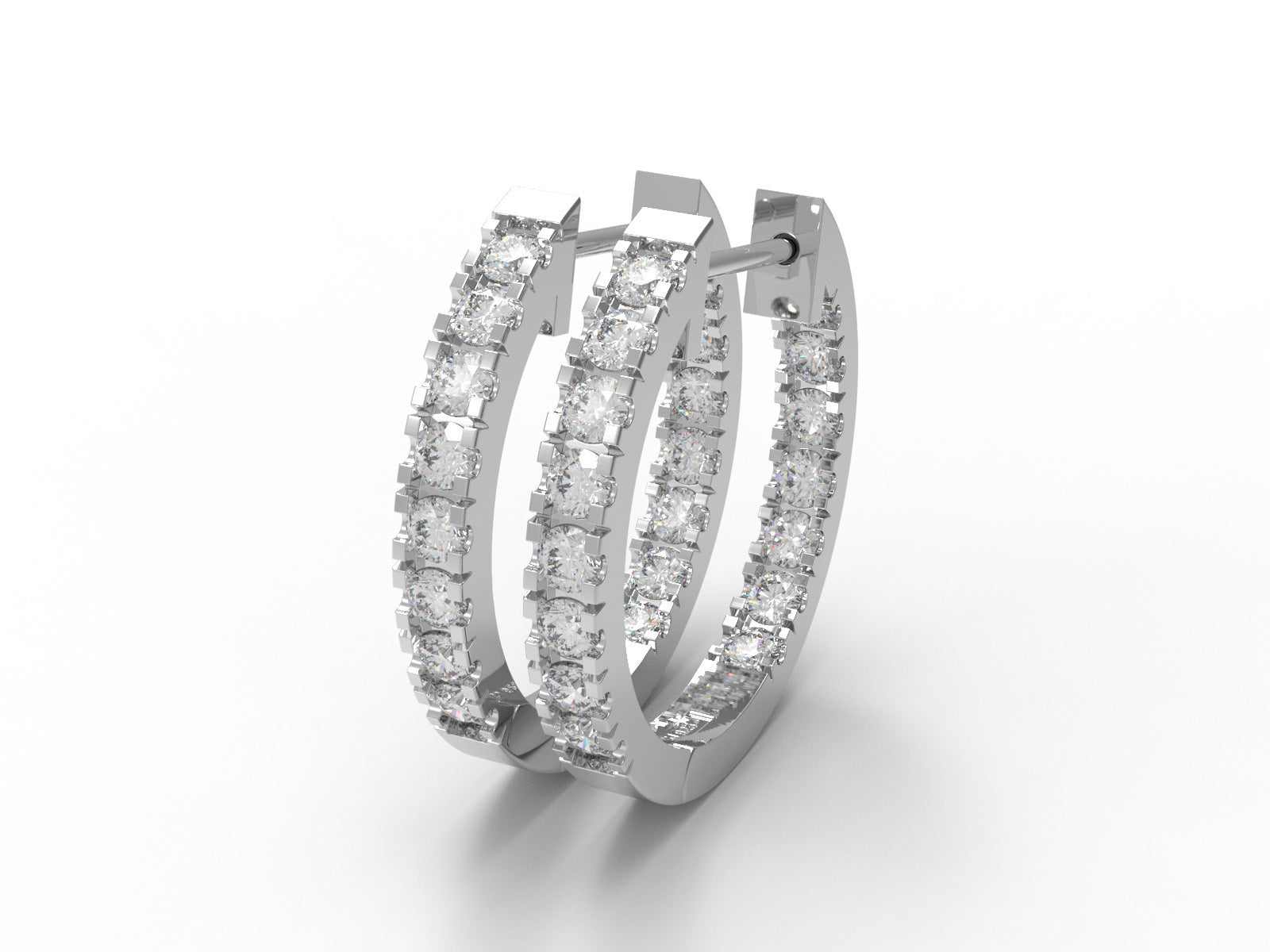 Inside-Out Moissanite Hoop Earrings – 14k Yellow Gold