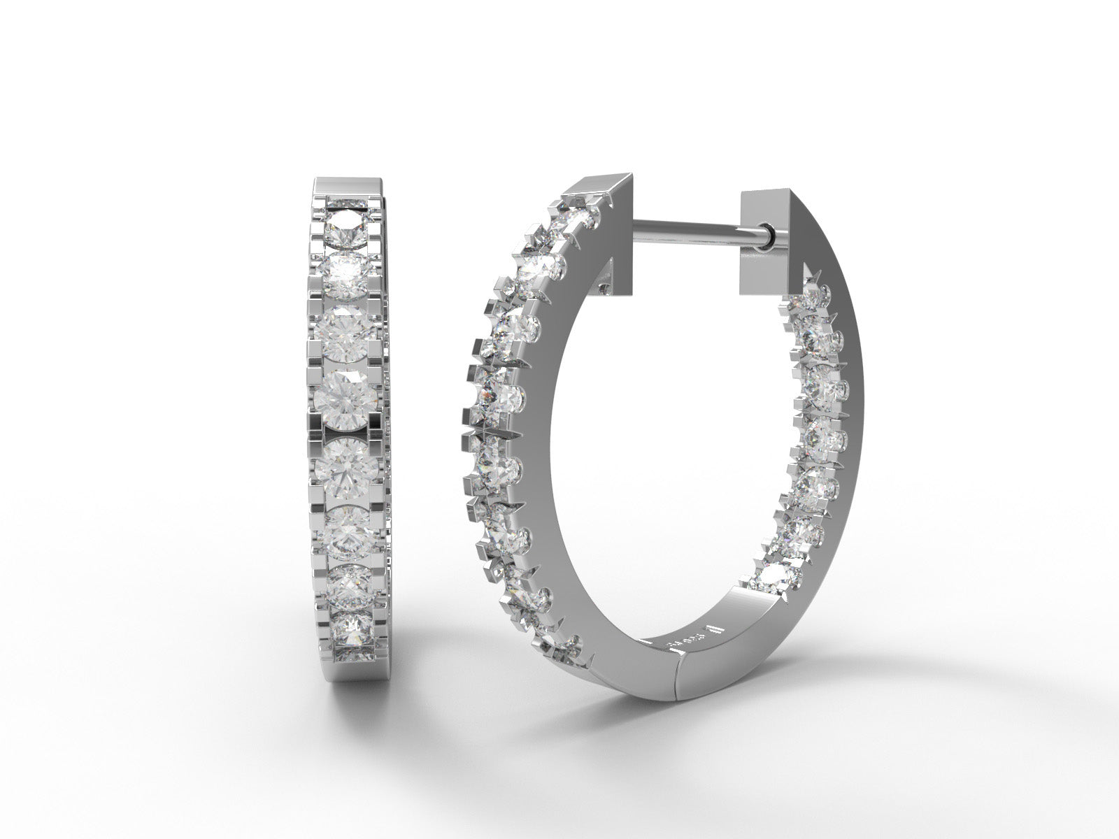 Inside-Out Moissanite Hoop Earrings – 14k Yellow Gold