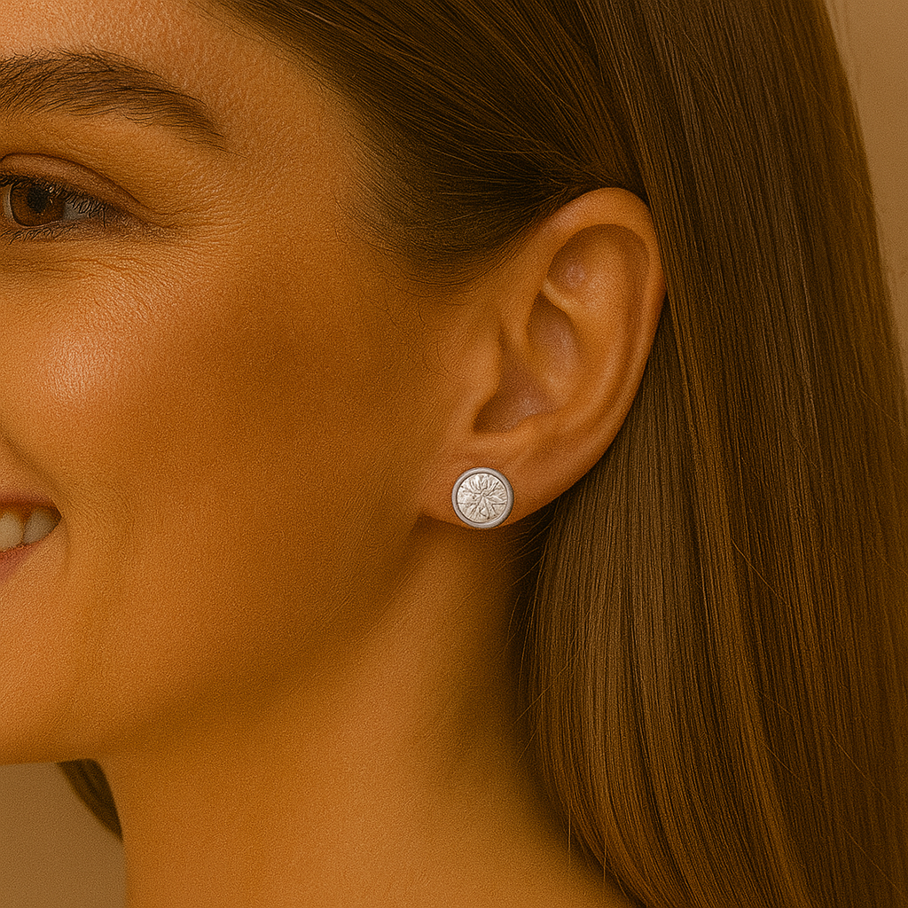 Moissanite Round Solitaire Stud - Sterling Silver