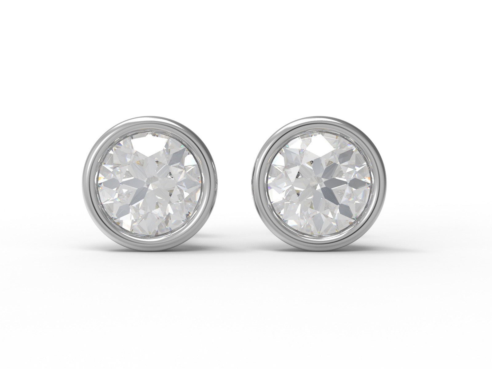Moissanite Round Solitaire Stud - Sterling Silver