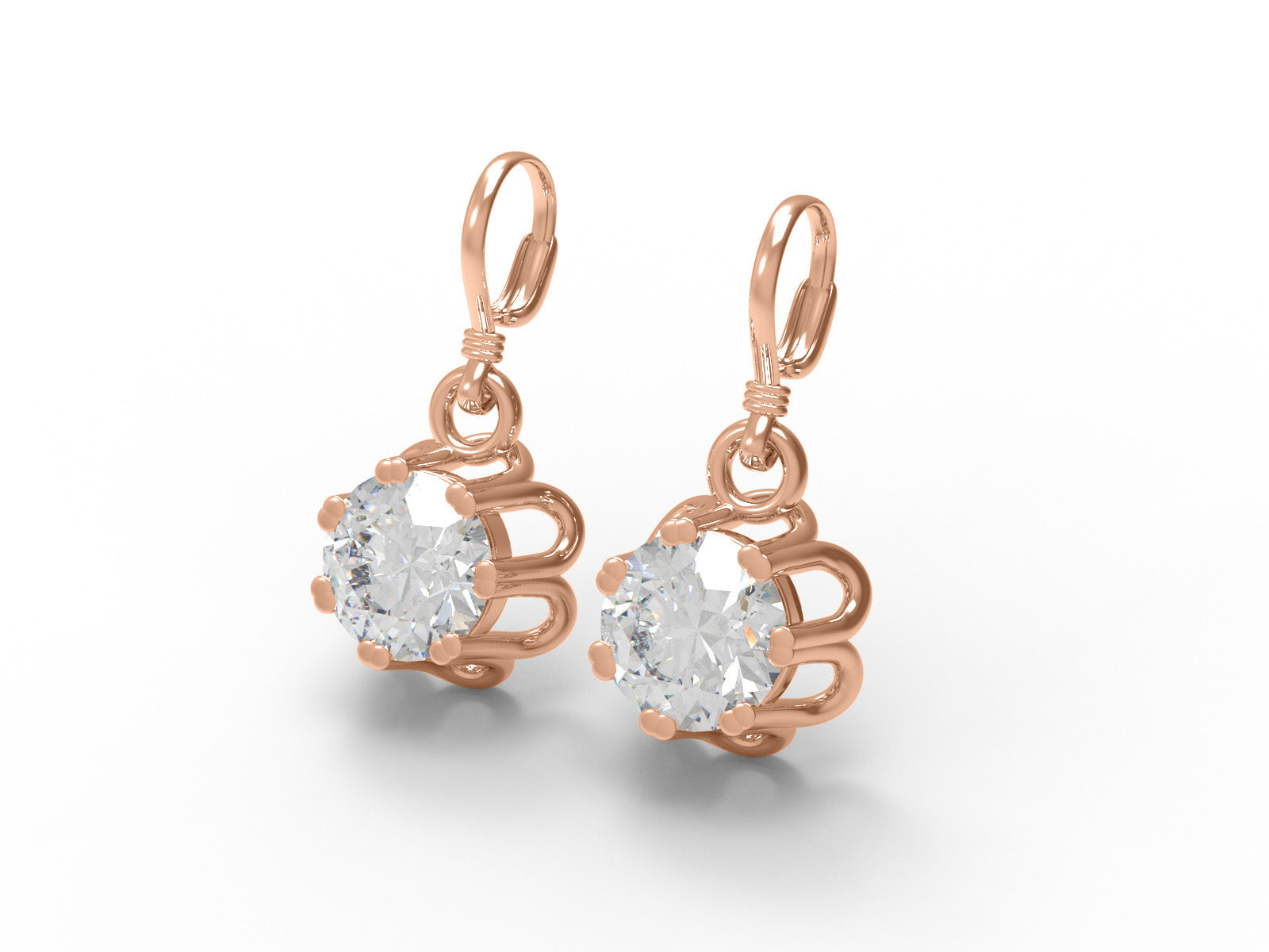 Moissanite Lever Back Drop Earrings – Sterling Silver