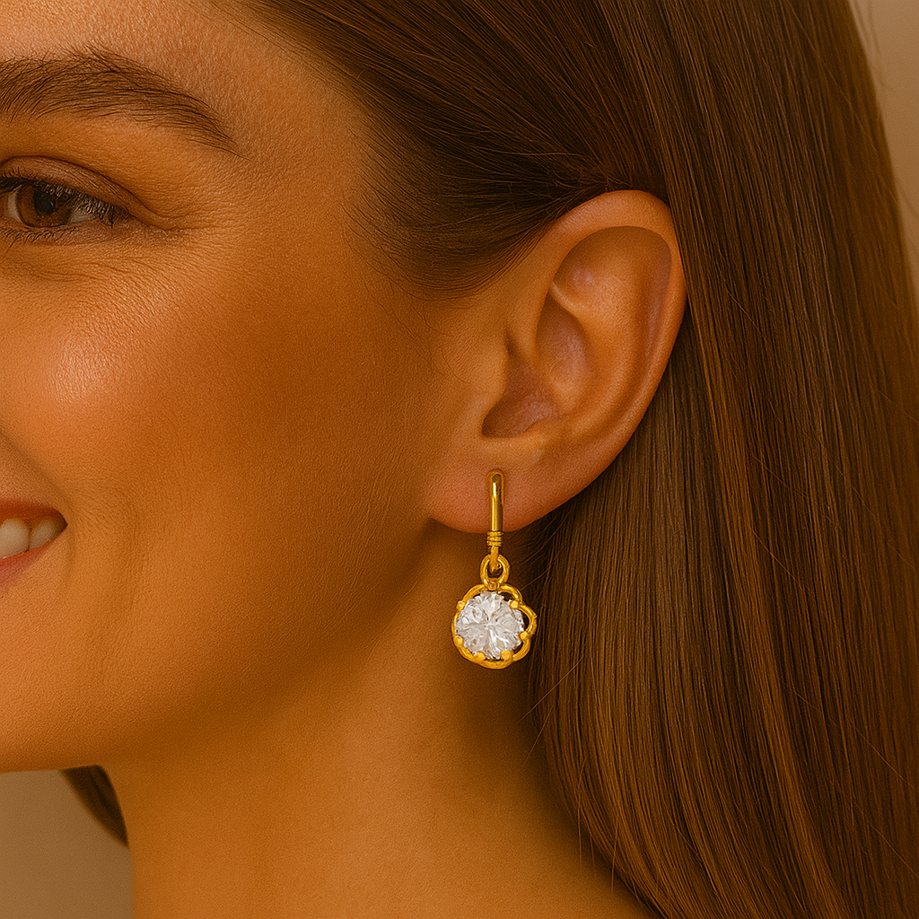 Orecchini pendenti con chiusura a leva in moissanite – Argento Sterling
