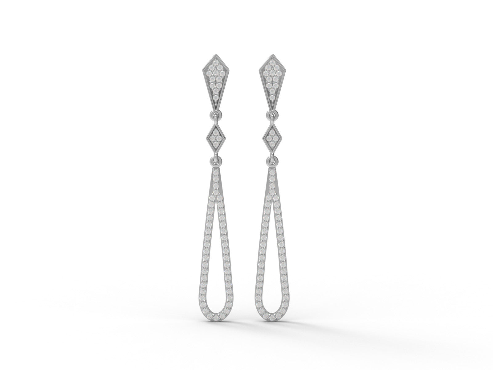 Moissanite Long Drop Chandelier Earrings - 925 Sterling Silver