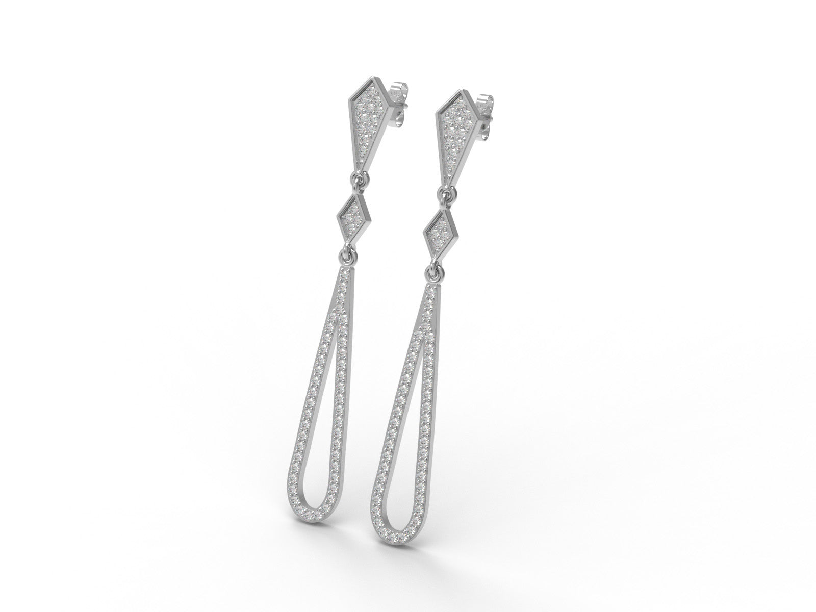Moissanite Long Drop Chandelier Earrings - 925 Sterling Silver