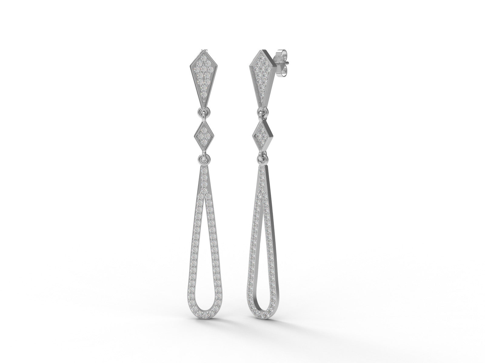 Moissanite Long Drop Chandelier Earrings - 925 Sterling Silver