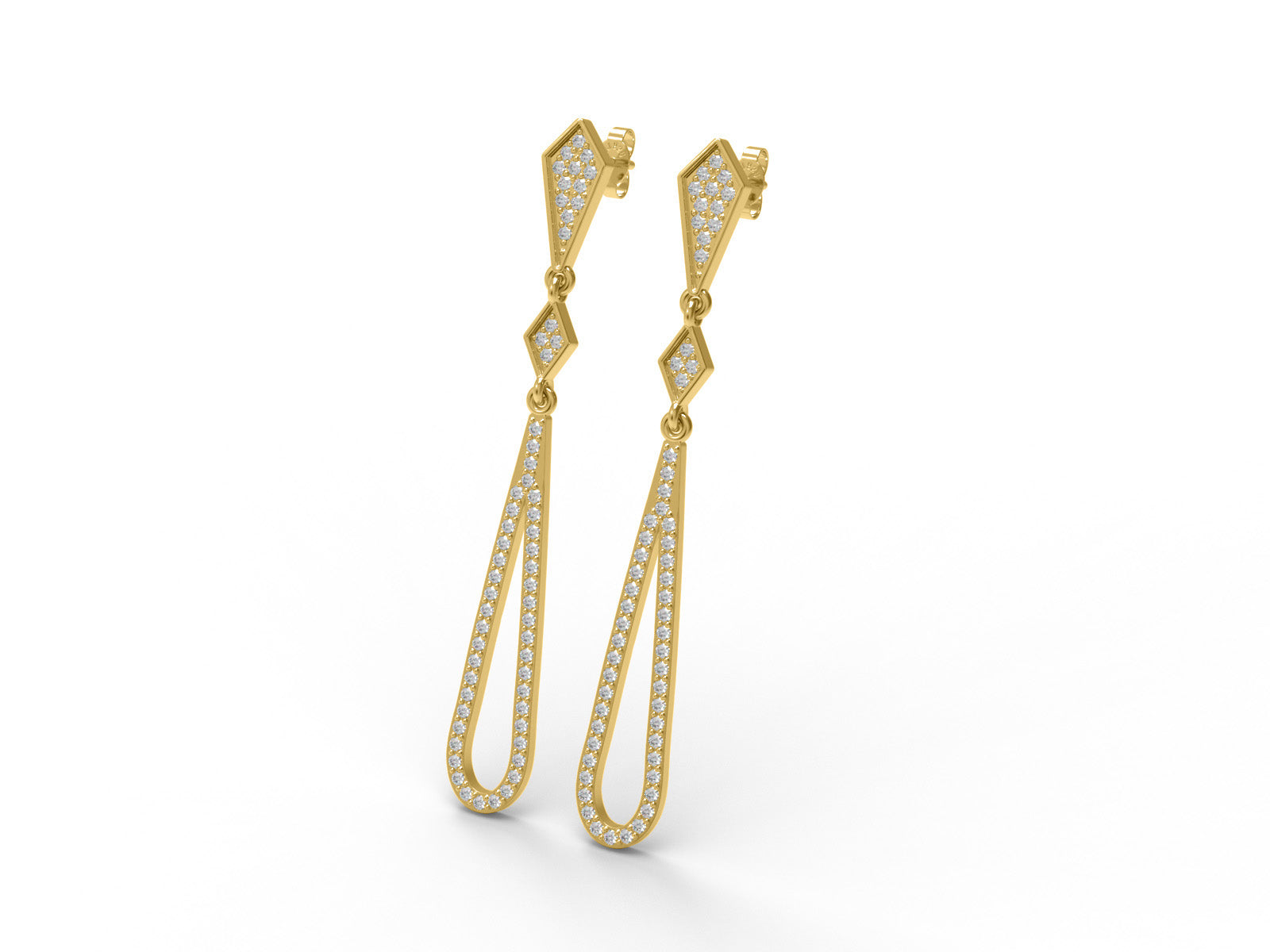 Moissanite Long Drop Chandelier Earrings - 925 Sterling Silver