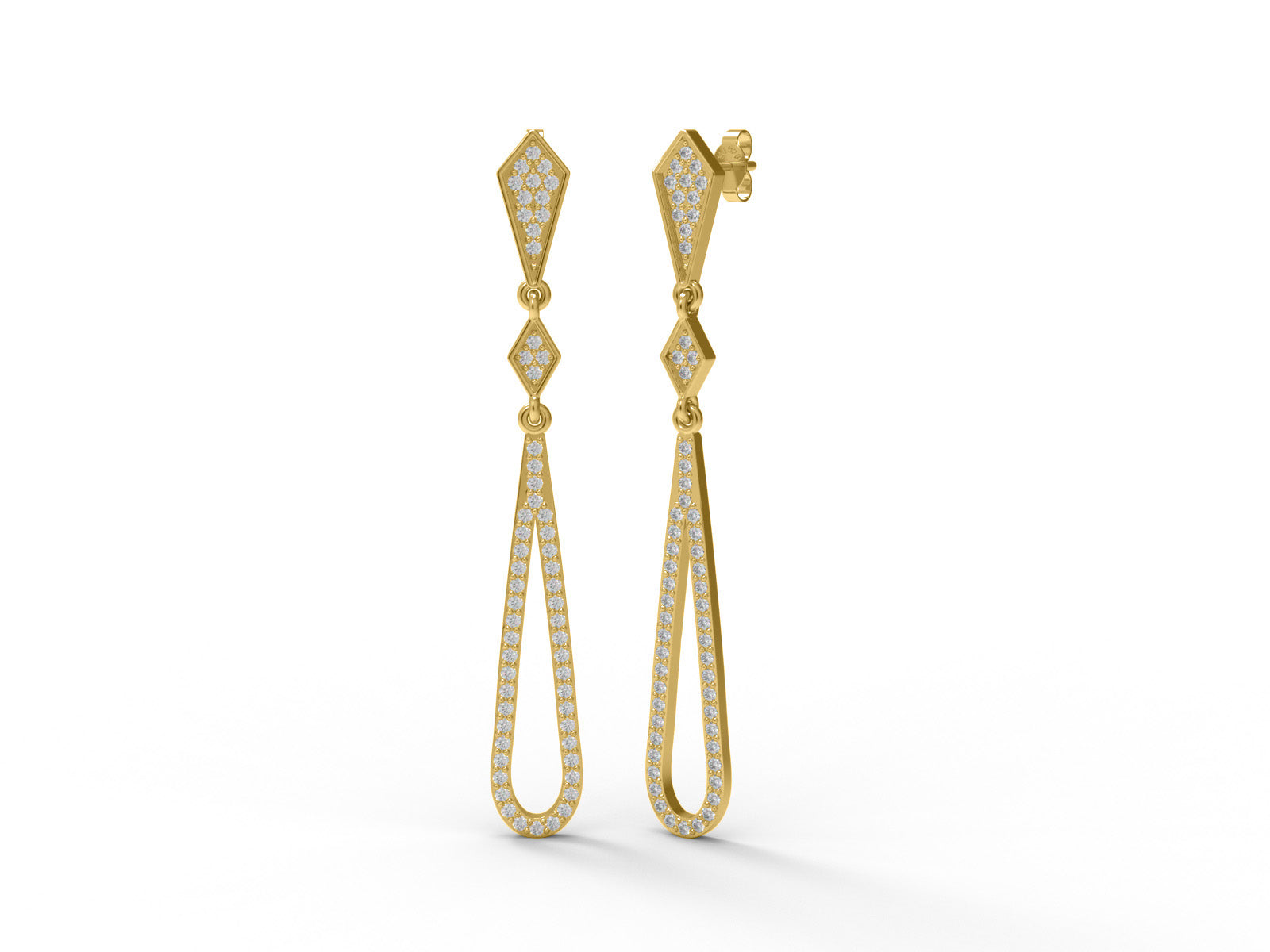 Moissanite Long Drop Chandelier Earrings - 925 Sterling Silver
