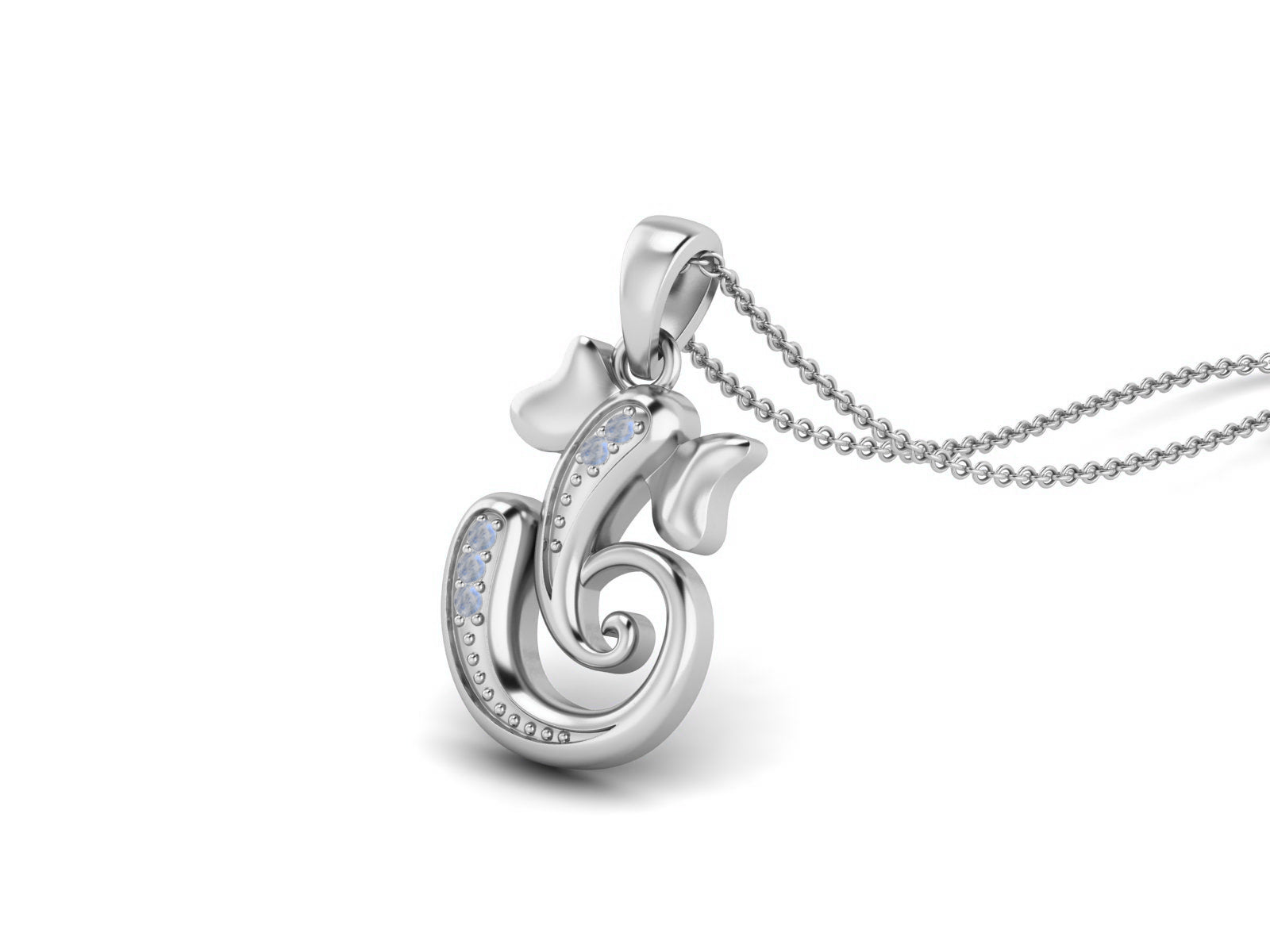 Moonstone OM Ganesha Necklace - Sterling Silver