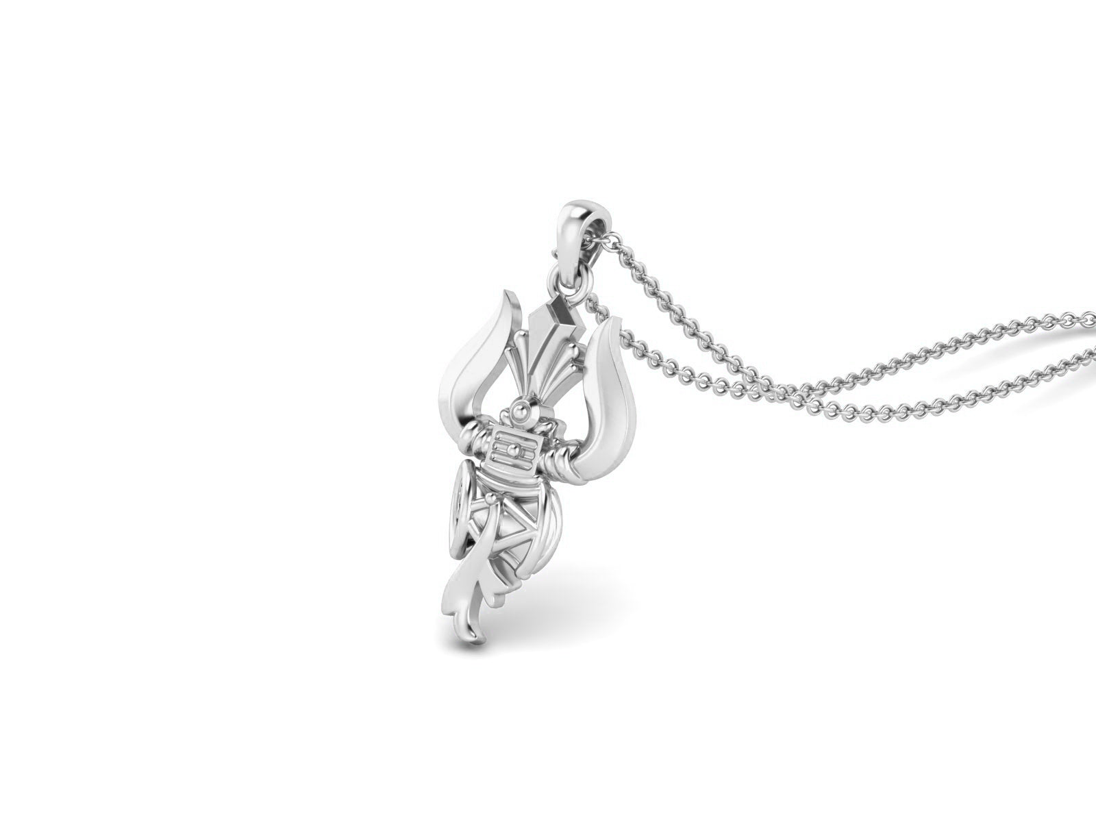 Collana religiosa indù Trishul in argento sterling 925