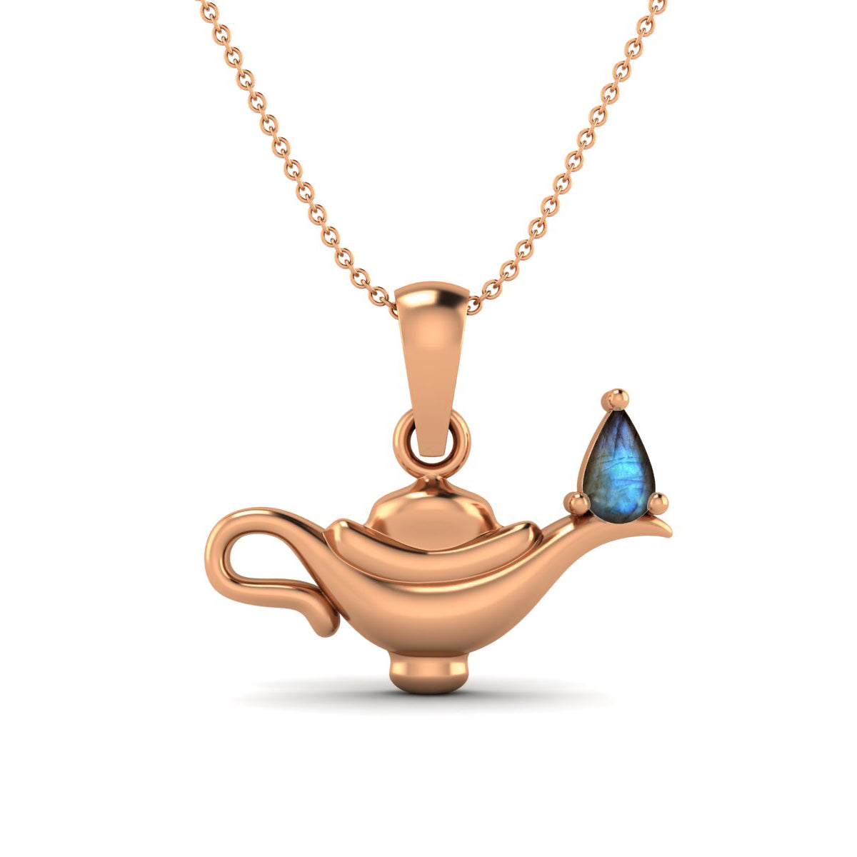 Labradorite Aladdin Lamp Pendant – Sterling Silver