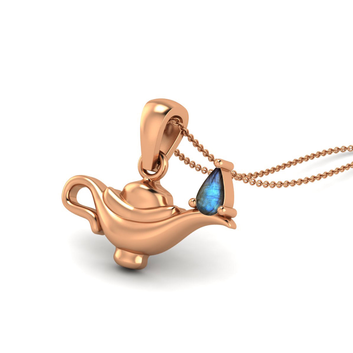 Labradorite Aladdin Lamp Pendant – Sterling Silver