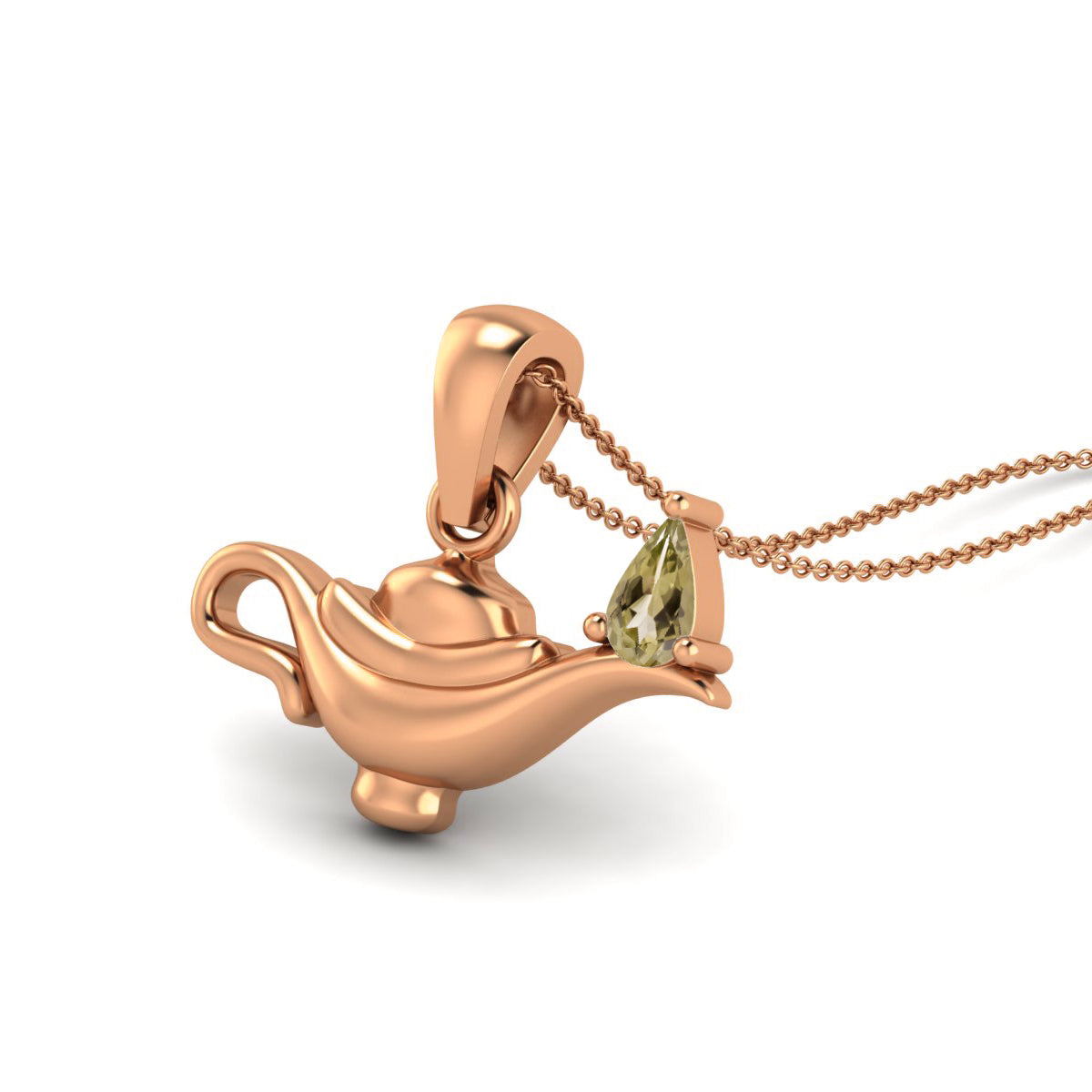 Lemon Quartz Aladdin Lamp Pendant – Sterling Silver