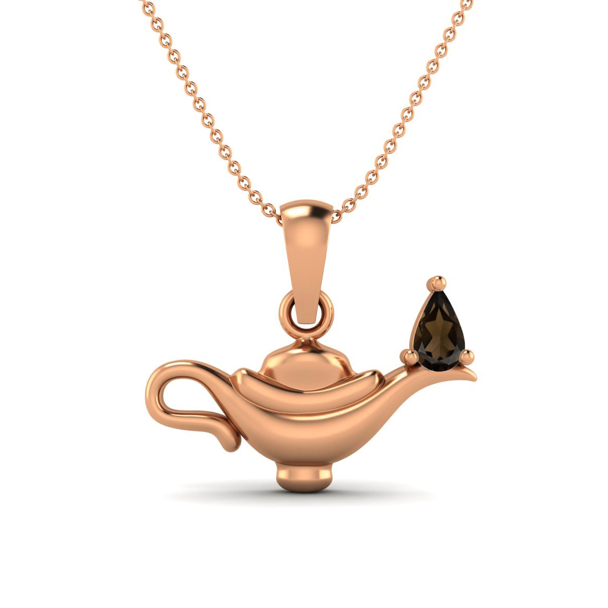 Smoky Quartz Aladdin Lamp Pendant – Sterling Silver