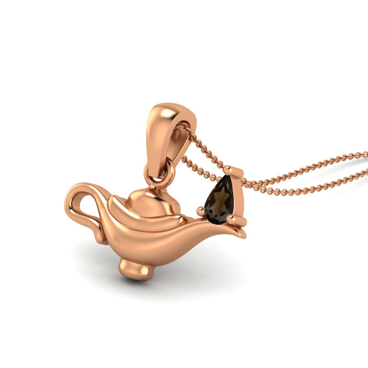 Smoky Quartz Aladdin Lamp Pendant – Sterling Silver