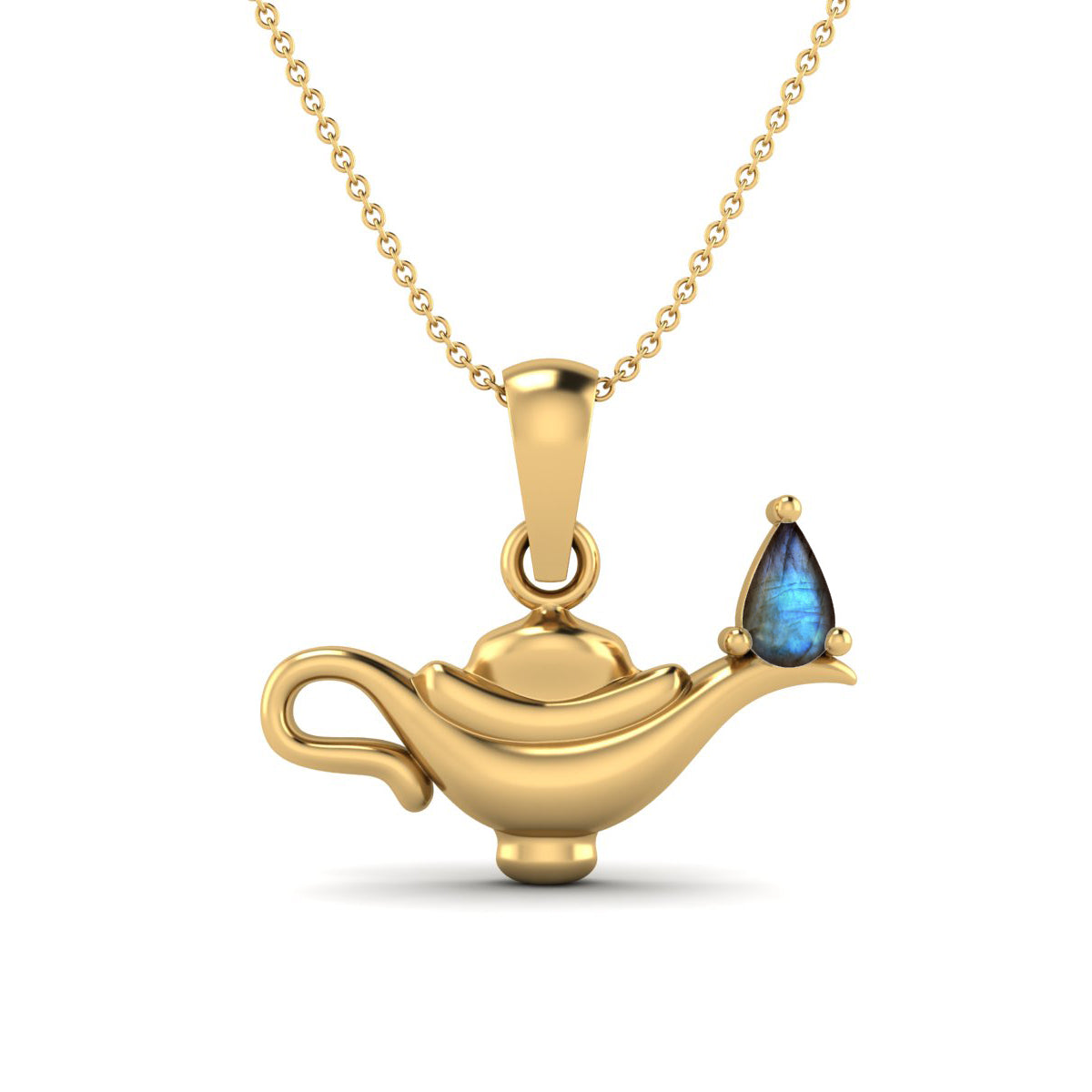 Labradorite Aladdin Lamp Pendant – Sterling Silver
