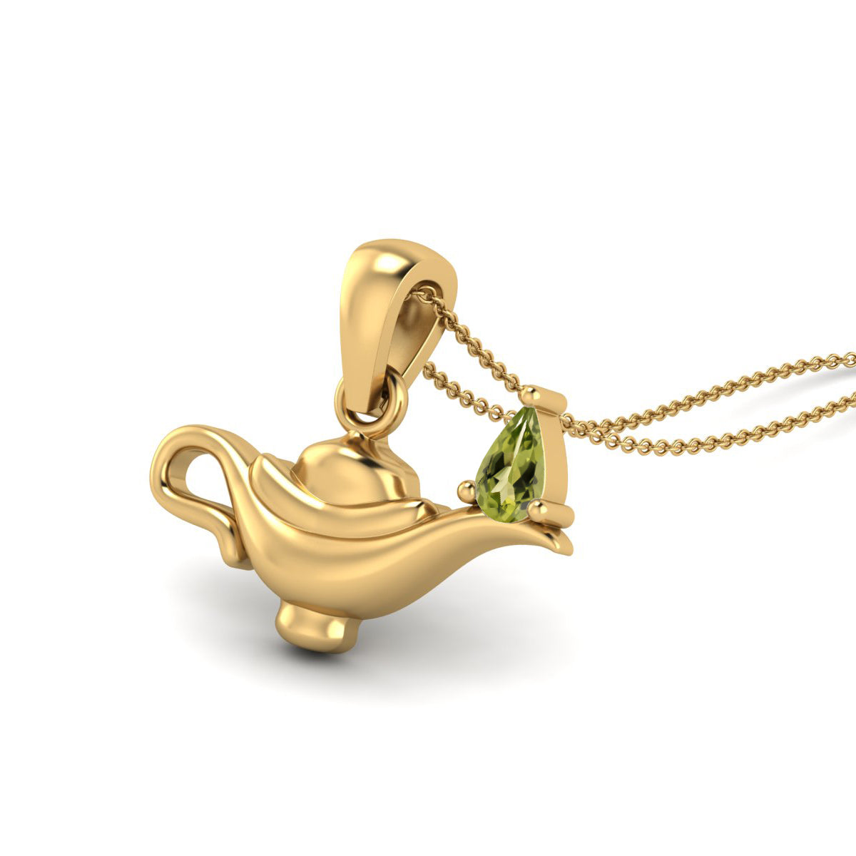 Ciondolo lampada di Aladino in peridoto – Argento Sterling