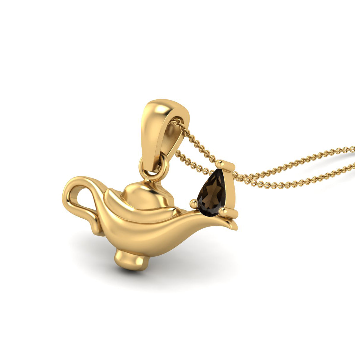 Smoky Quartz Aladdin Lamp Pendant – Sterling Silver
