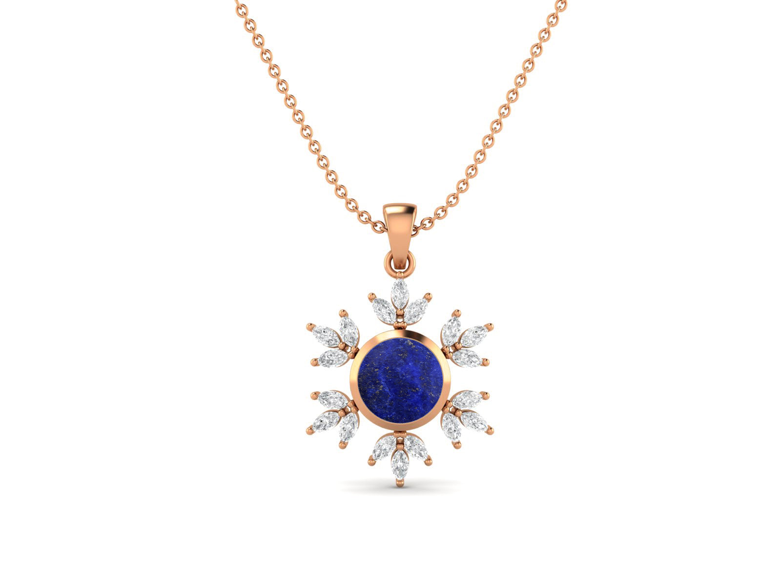 Collana con fiocco di neve e stella in lapislazzuli - Argento Sterling