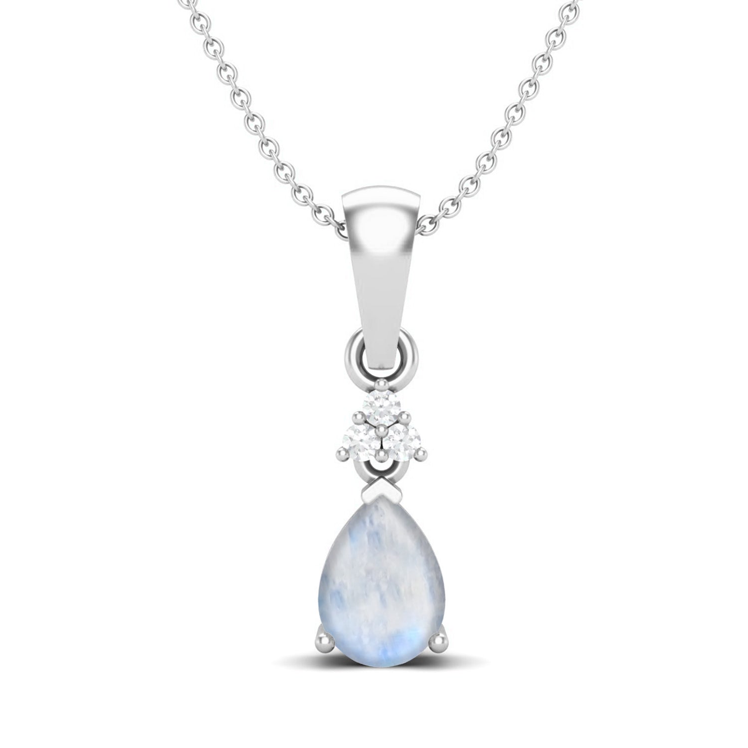 Moonstone Elegant Drop Design Pendant - Sterling Silver
