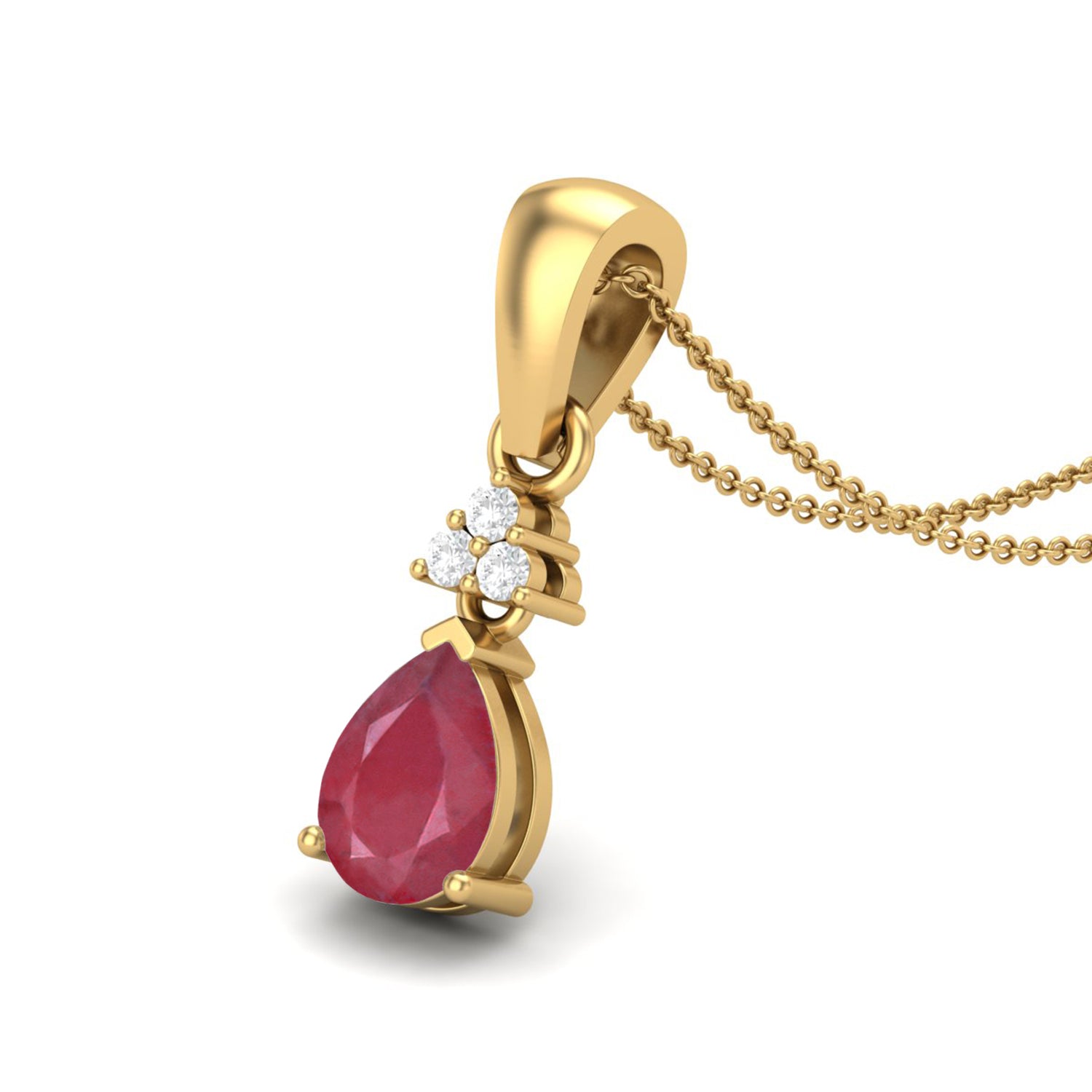 Collana con ciondolo a forma di testa di cervo realistica in oro giallo 9k con pietra preziosa di zaffiro blu da 0,75 ct e ciondolo a forma di animale.