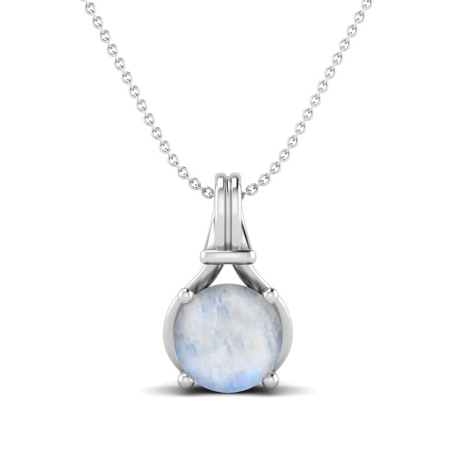 Moonstone Solitaire Pendant - Sterling Silver