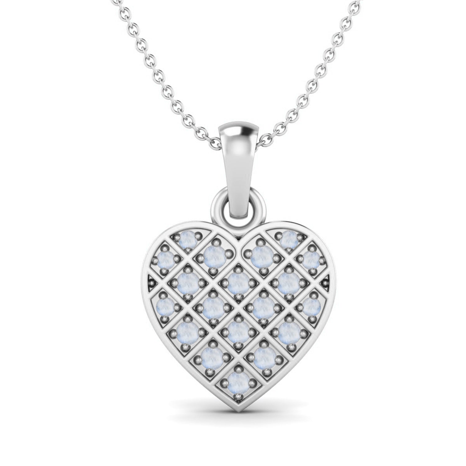 Moonstone Heart Pendant - Sterling Silver