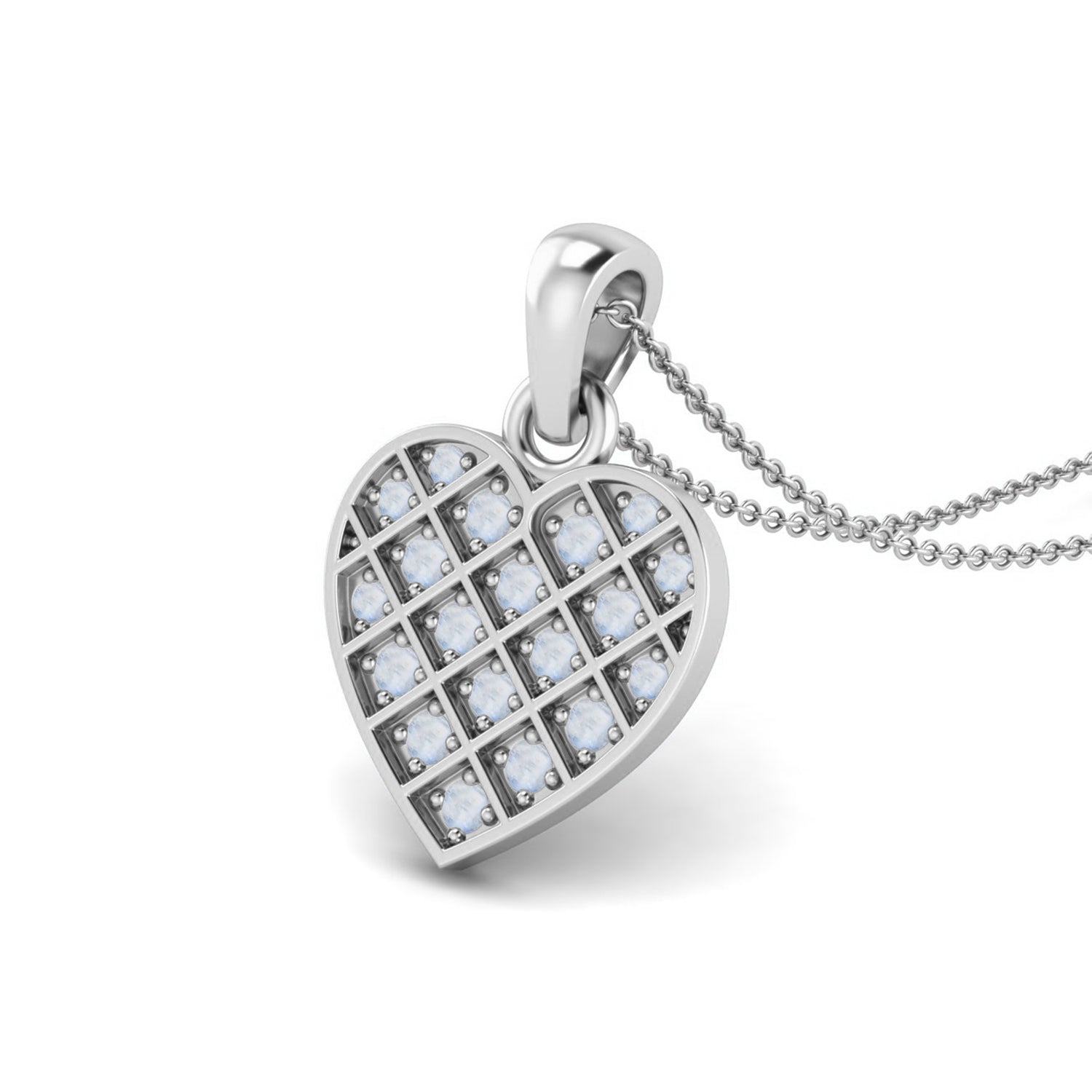 Moonstone Heart Pendant - Sterling Silver