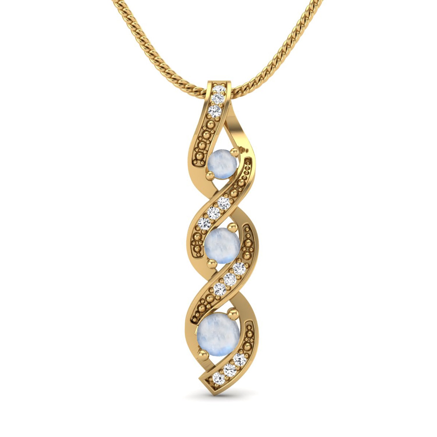 Moonstone Spiral Pendant - Sterling Silver