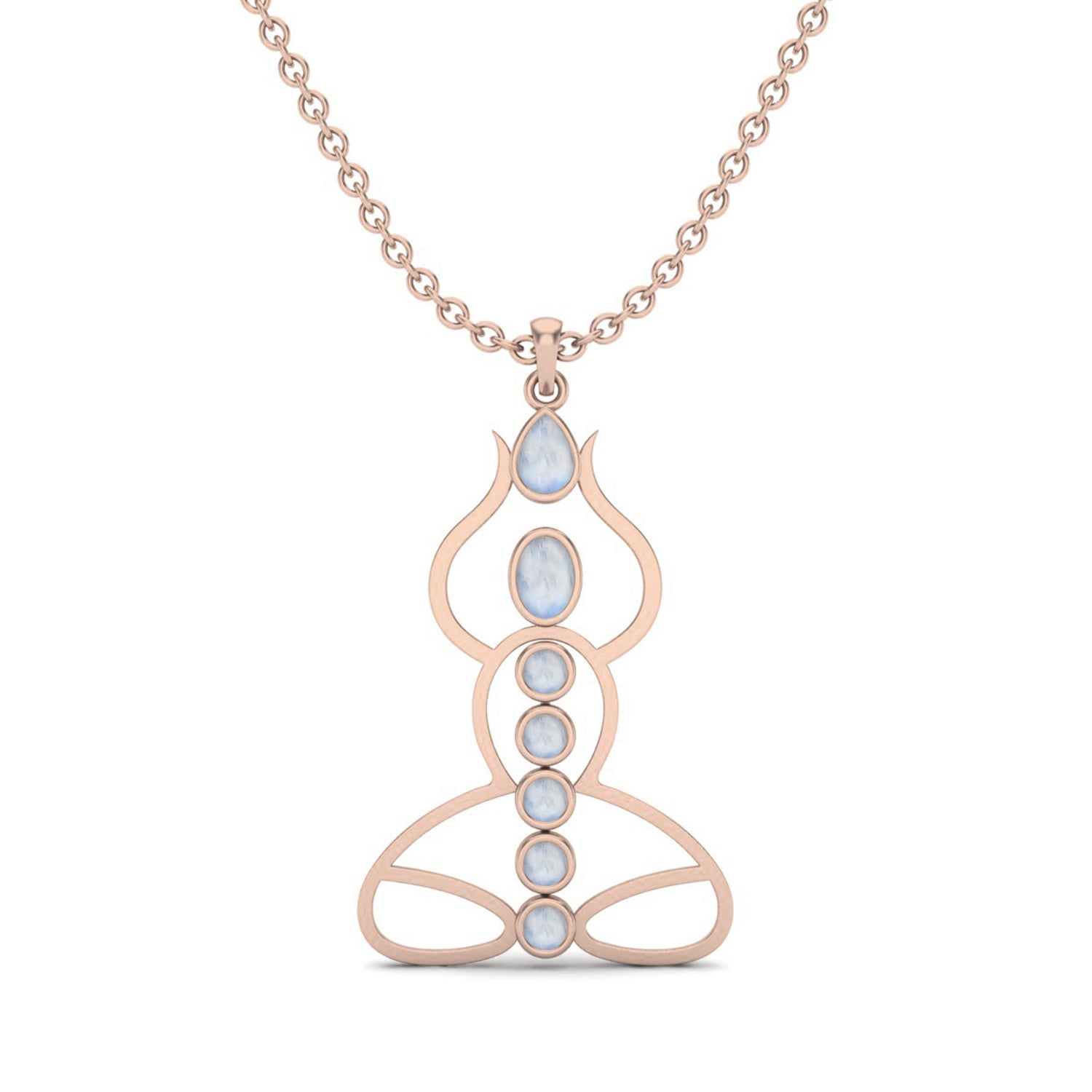 Moonstone Yoga Chakra Pendant - Sterling Silver