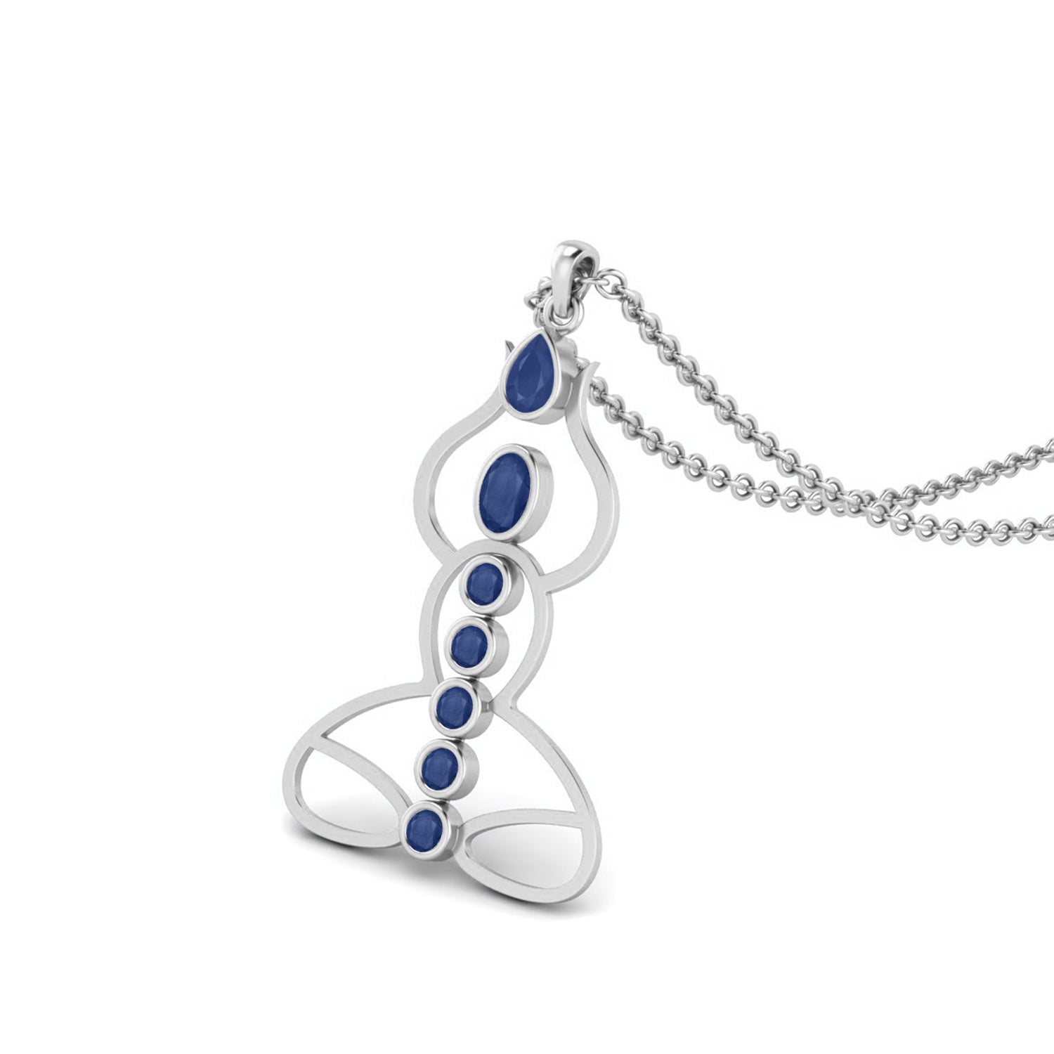 Blue Sapphire Yoga Chakra Pendant - Sterling Silver