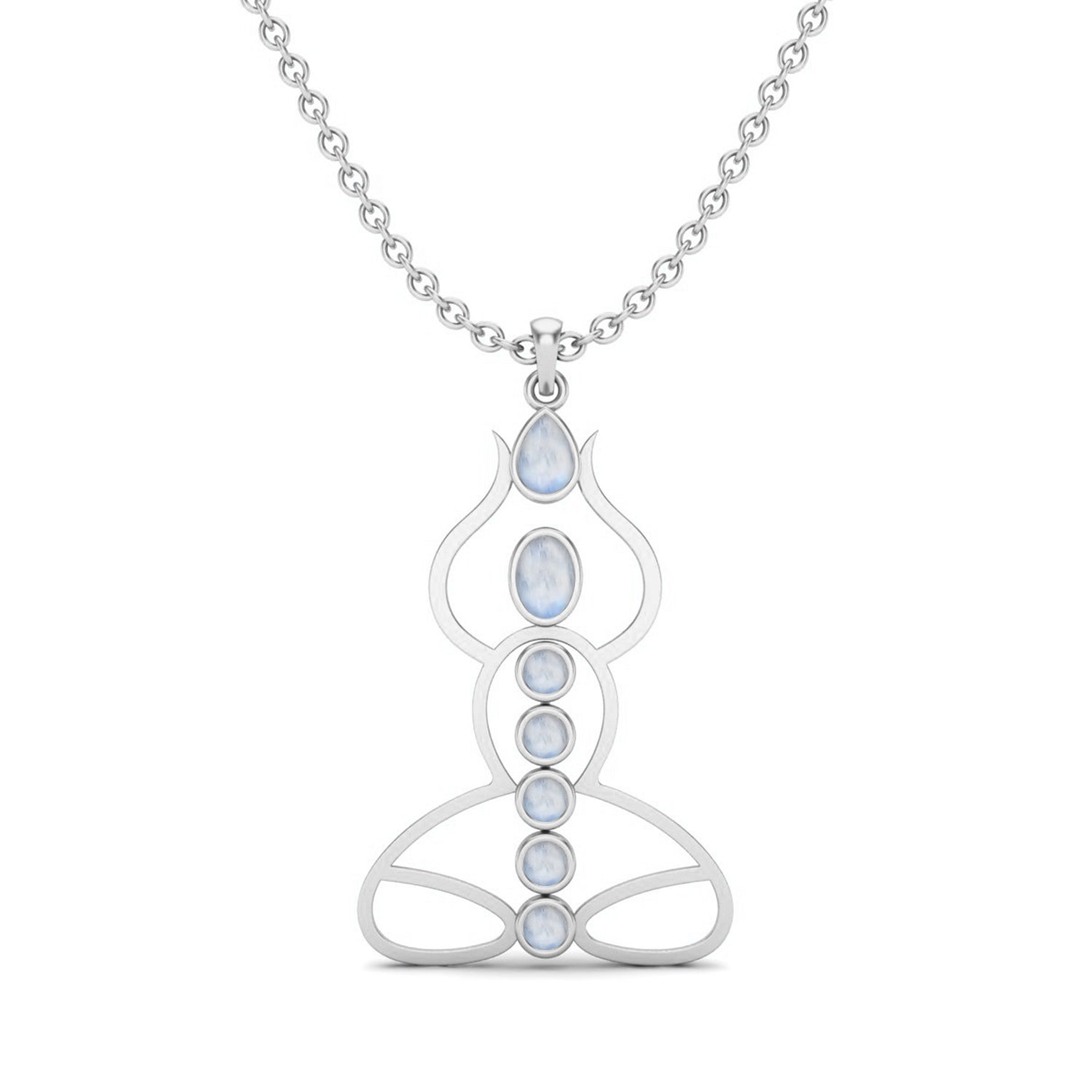 Moonstone Yoga Chakra Pendant - Sterling Silver