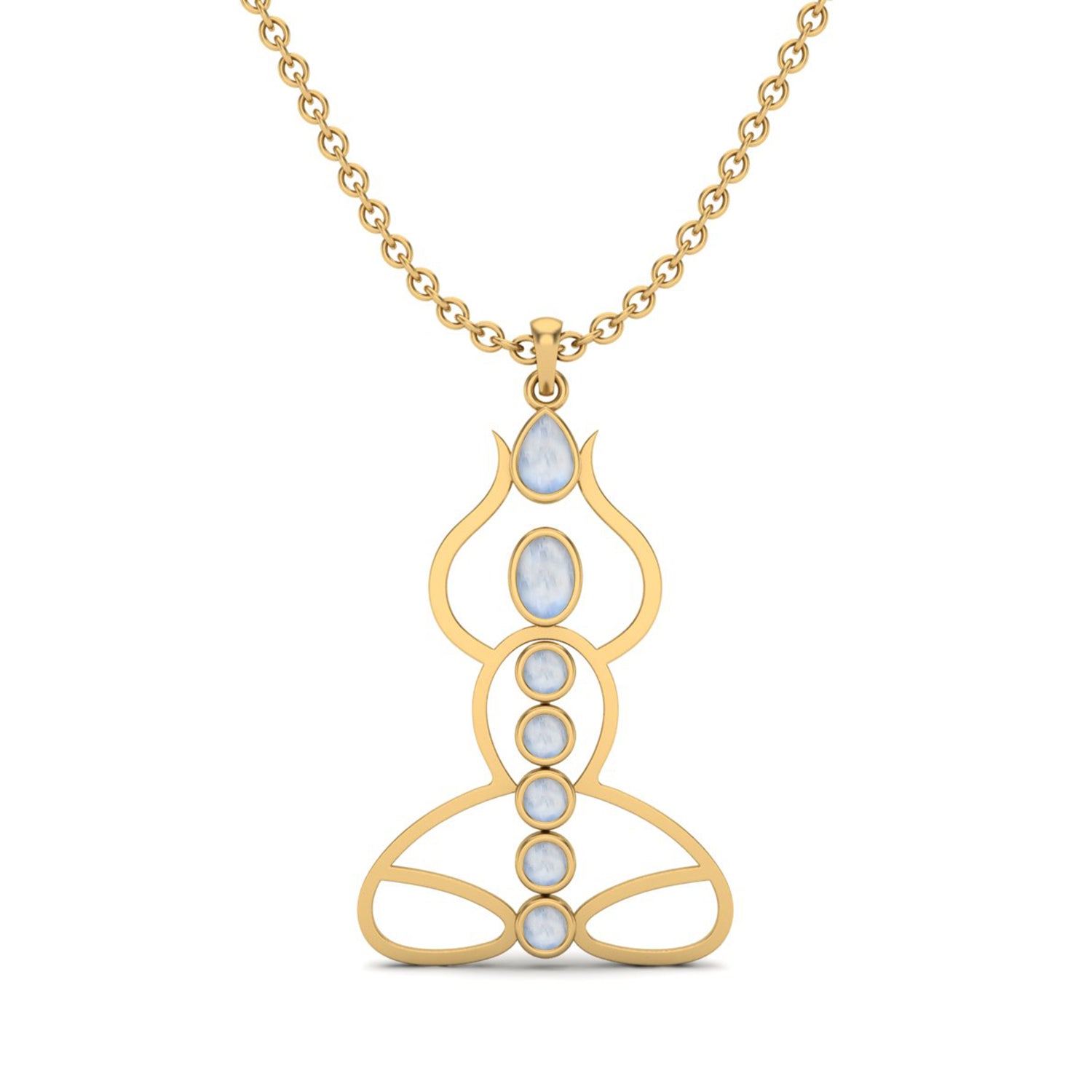 Moonstone Yoga Chakra Pendant - Sterling Silver