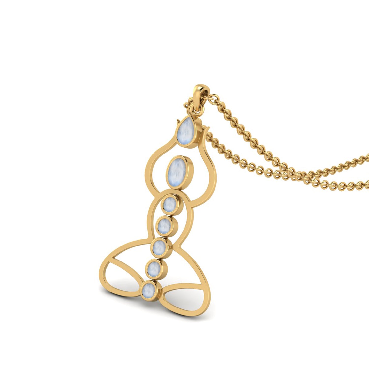 Moonstone Yoga Chakra Pendant - Sterling Silver
