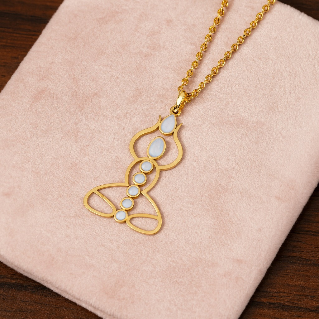 Ciondolo yoga con pietra di luna da 2,40 carati, ciondolo per meditazione dei sette chakra in argento sterling 925
