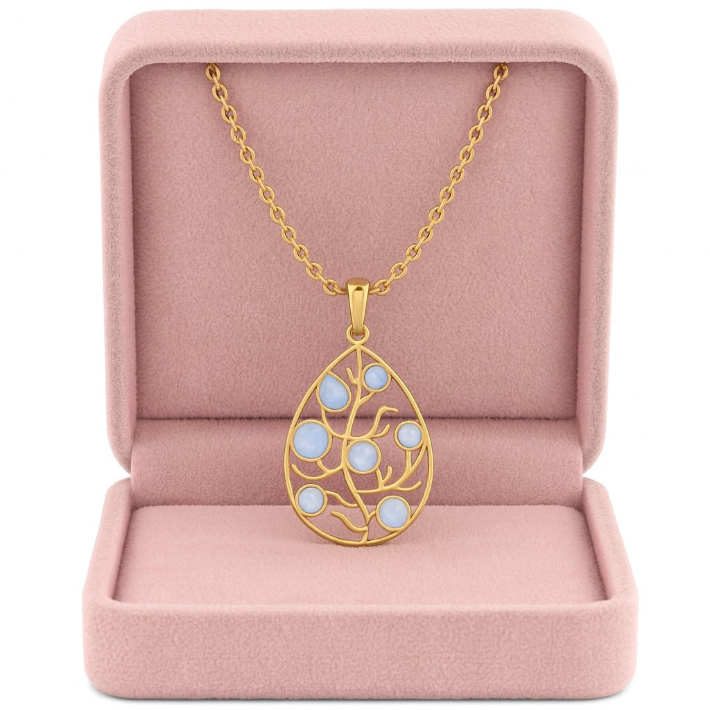 Ciondolo a forma di goccia in filigrana aperta in argento sterling 925 con pietra di luna naturale a forma di pera