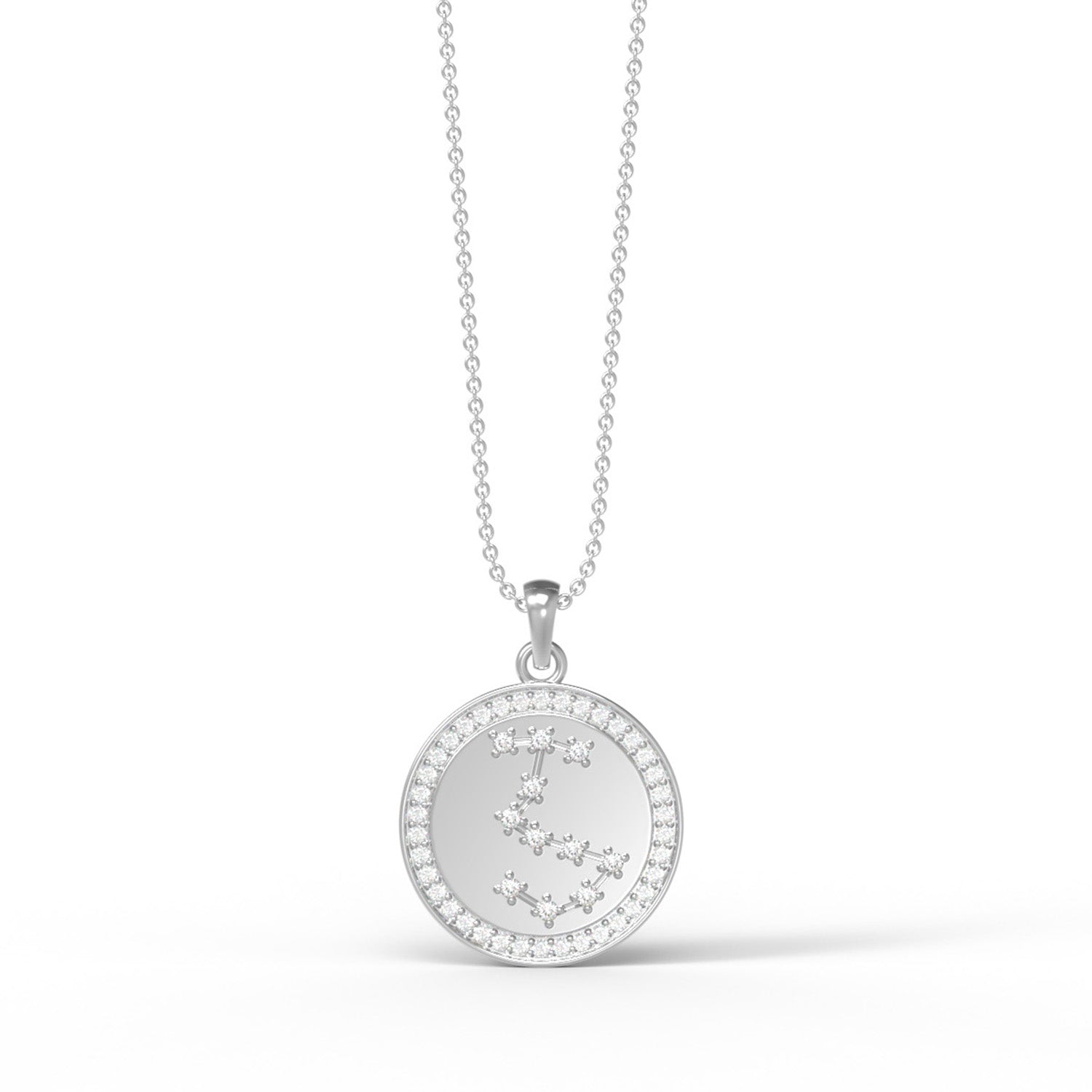 Moissanite Round Constellation Pendant - Sterling Silver