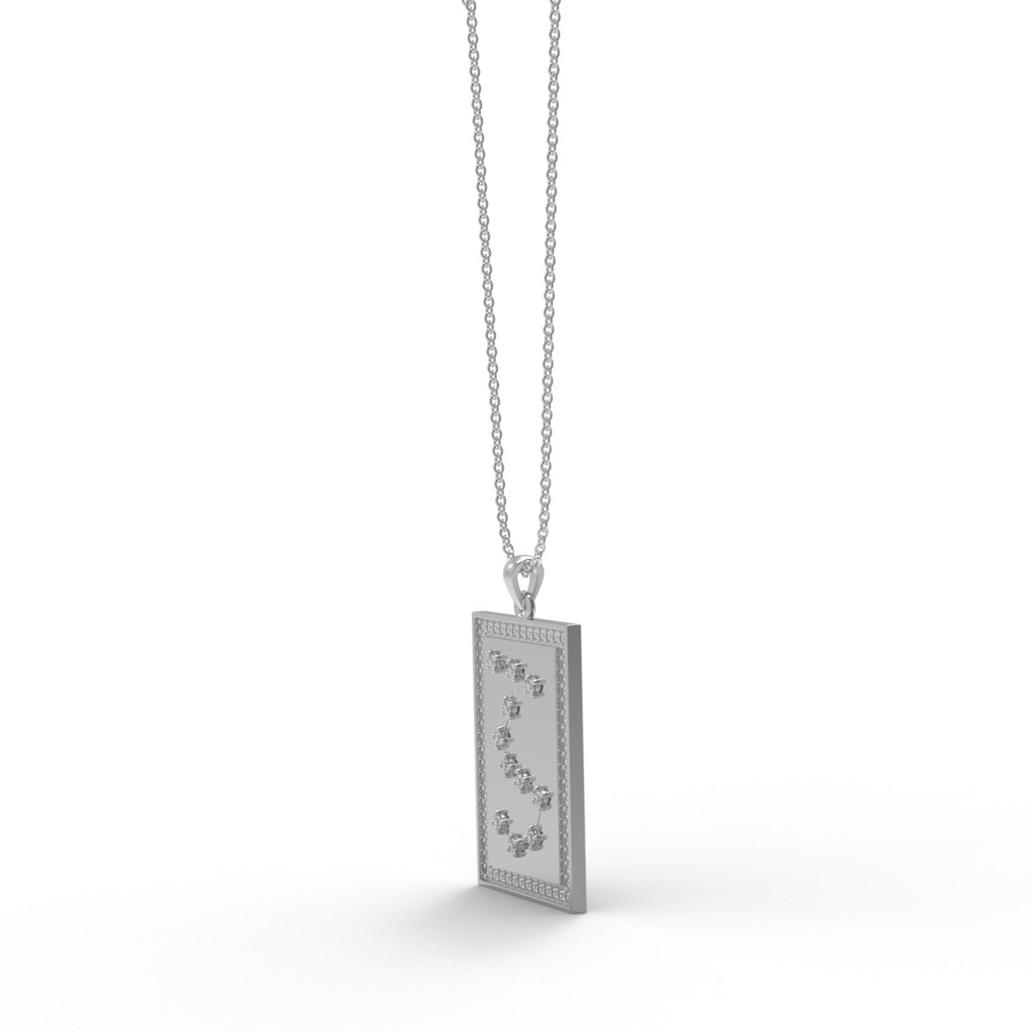 Ciondolo rettangolare con pietra preziosa moissanite, stile Art Déco, per donna, collane con ciondolo uniche