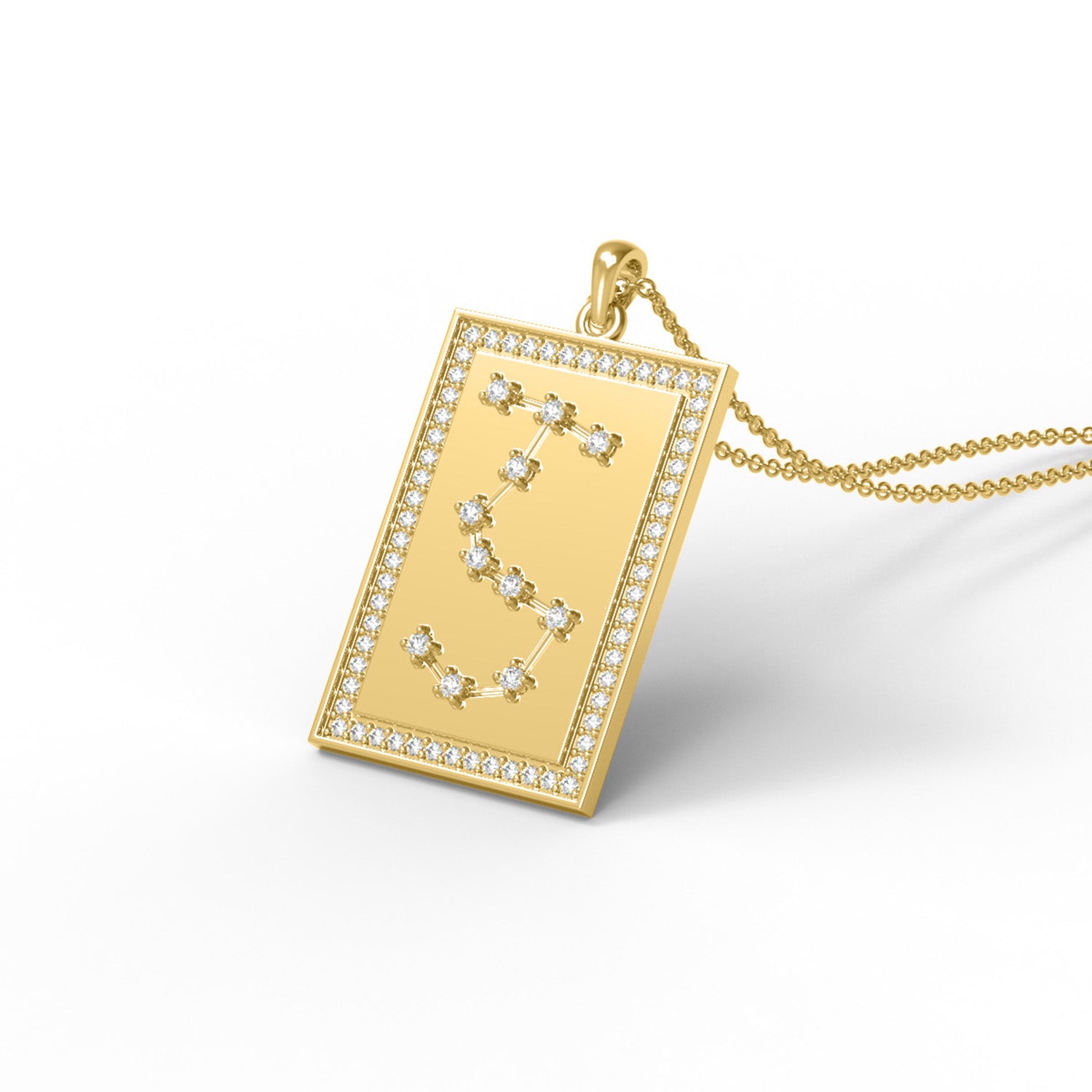 Ciondolo rettangolare con pietra preziosa moissanite, stile Art Déco, per donna, collane con ciondolo uniche