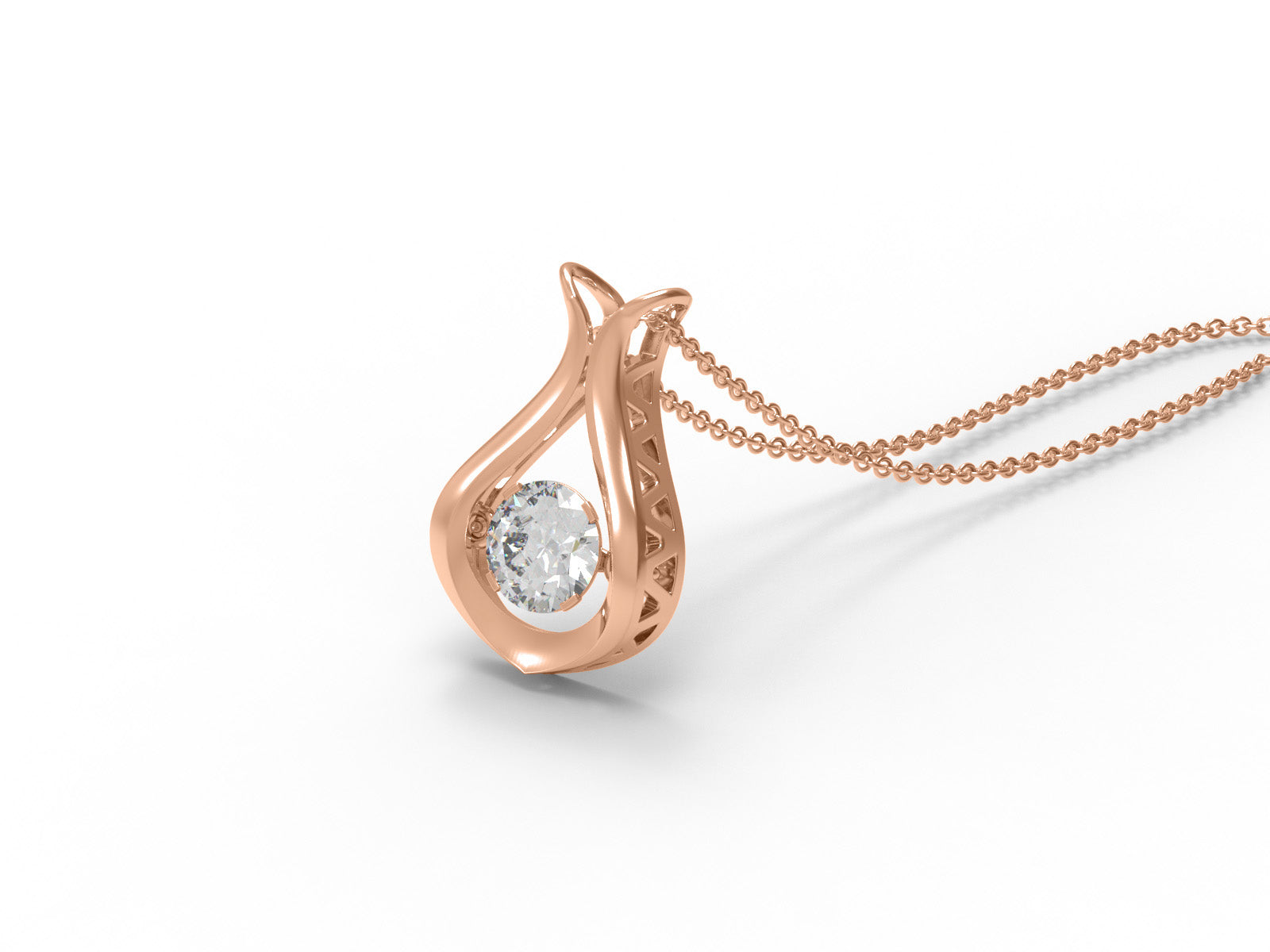 Moissanite Teardrop Solitaire Pendant - Sterling Silver