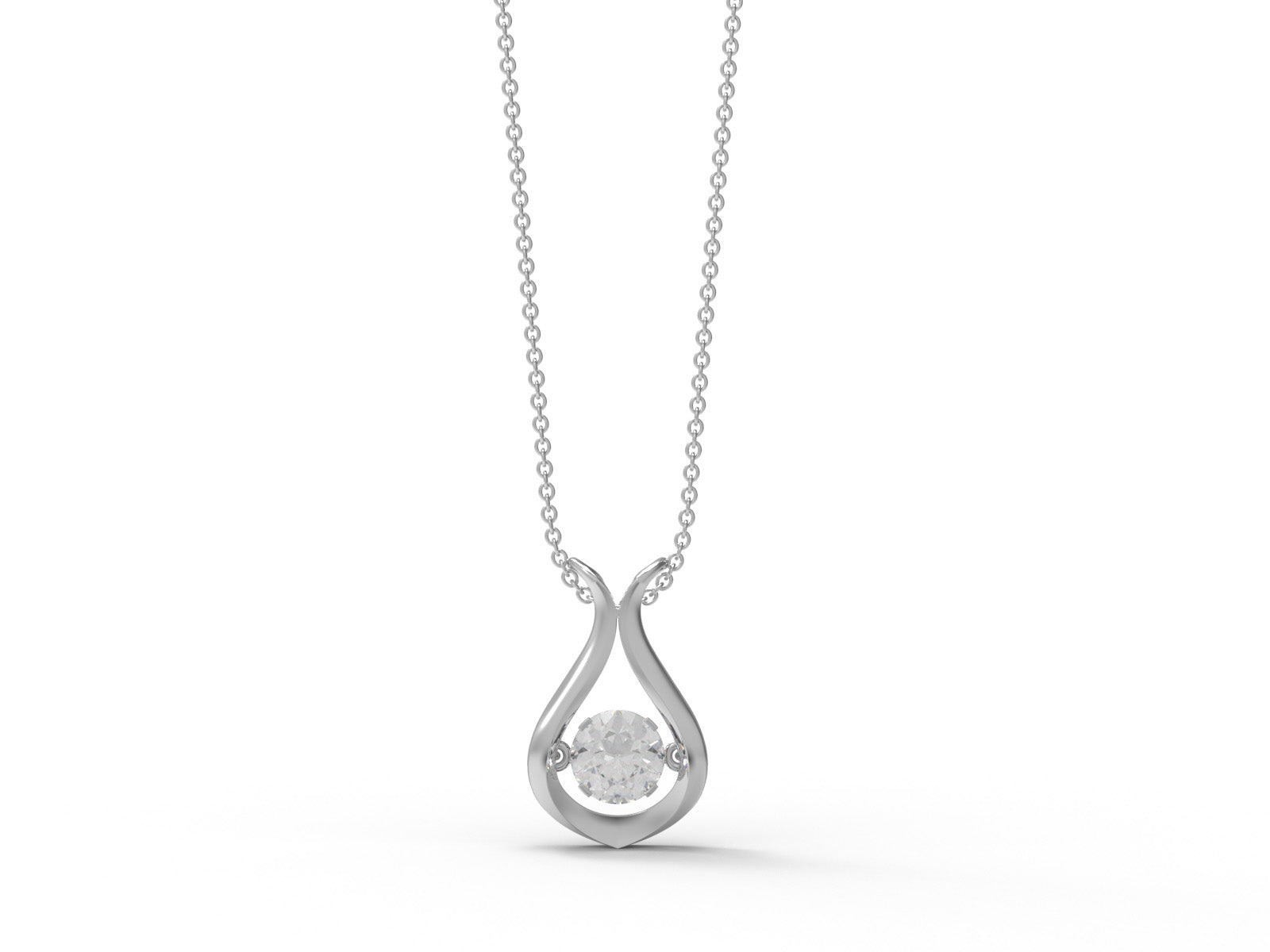 Moissanite Teardrop Solitaire Pendant - Sterling Silver