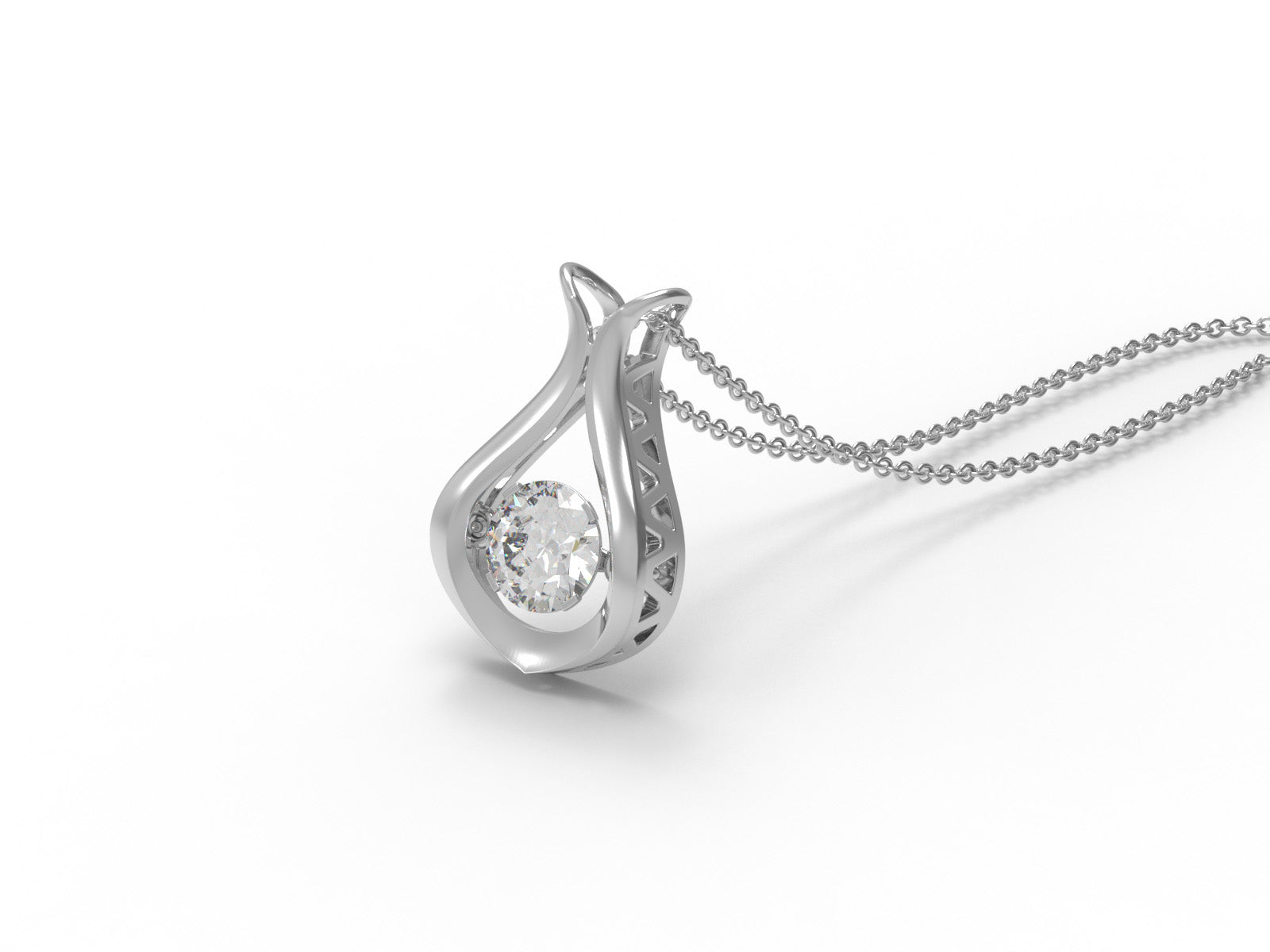 Moissanite Teardrop Solitaire Pendant - Sterling Silver