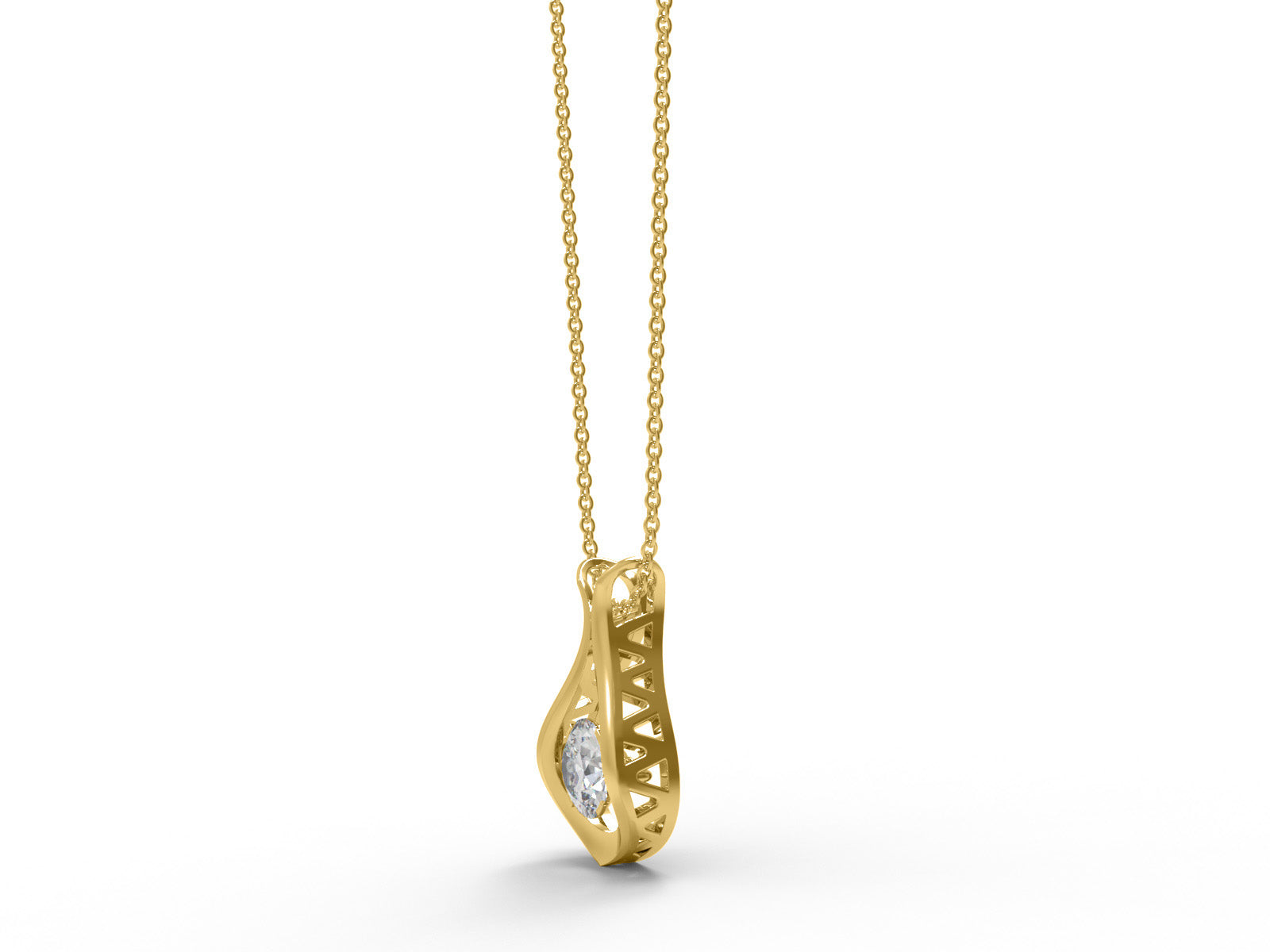 Moissanite Teardrop Solitaire Pendant - Sterling Silver